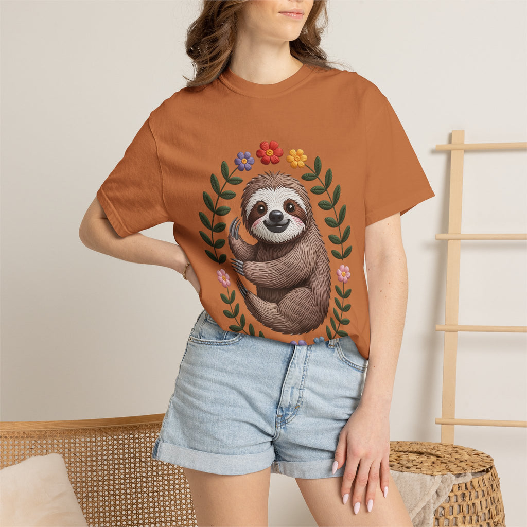 Floral Sloth T-Shirt