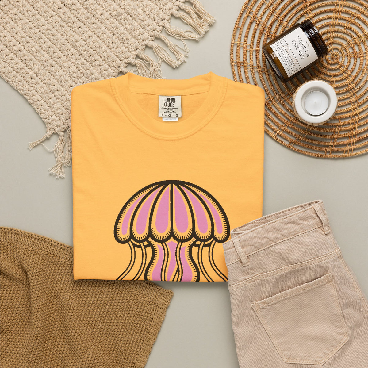 Cute Jellyfish T-Shirt, Glowing Jellyfish Graphic Tee, Ocean Lover Gift, Garment-Dyed Unisex Shirt for Beach and Aquarium Fans