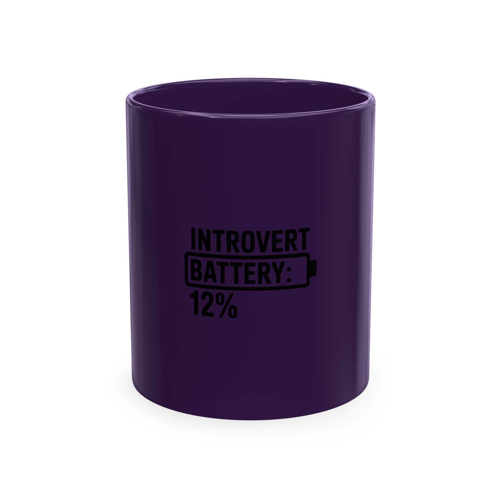 Introvert Battery Low Mug, Funny Introvert Coffee Mug, Social Battery 12% Ceramic Cup, Sarcastic Gift for Introverts