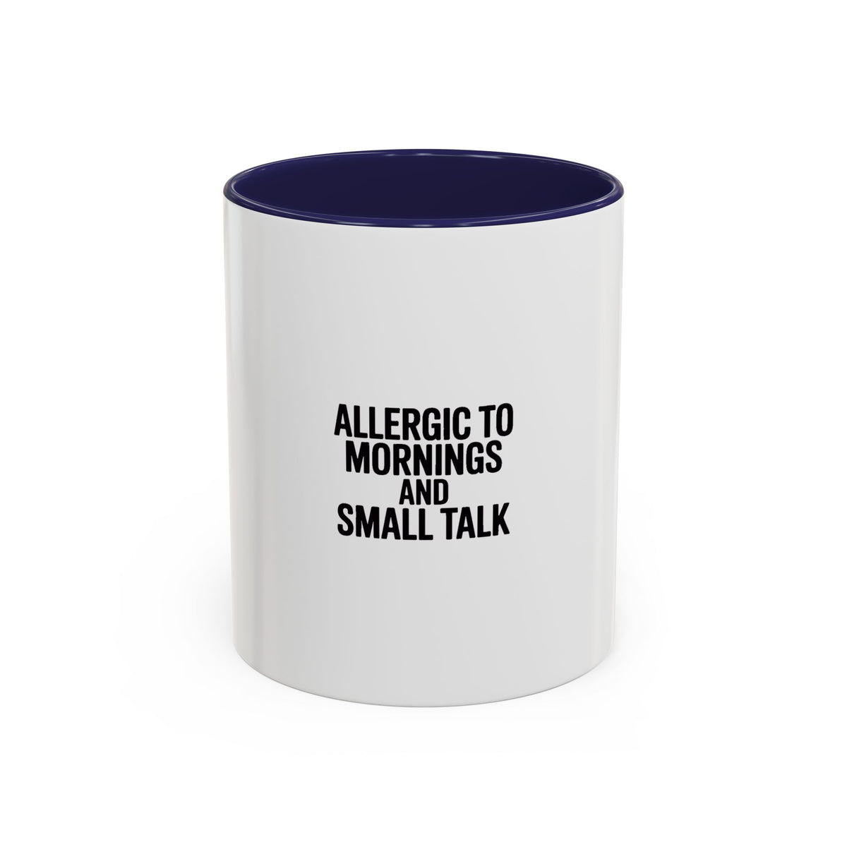 Allergic To Mornings And Small Talk Mug, Funny Sarcastic Coffee Mug, Introvert Gift, Bold Typography Coffee Cup, Anti-Morning Person Gift