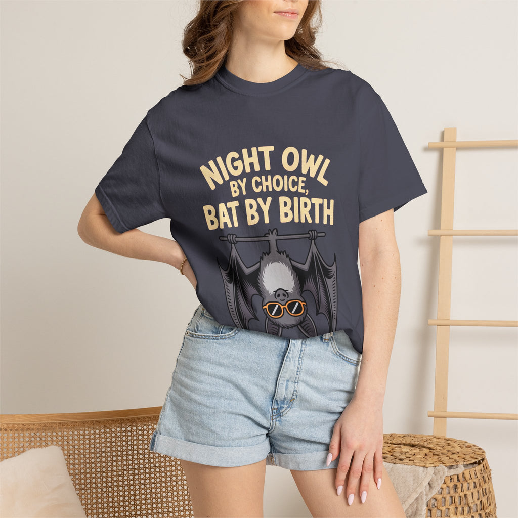 Night Owl By Choice Bat Shirt, Funny Bat T-Shirt, Cute Bat Wearing Sunglasses Tee, Halloween Gift for Night Owls