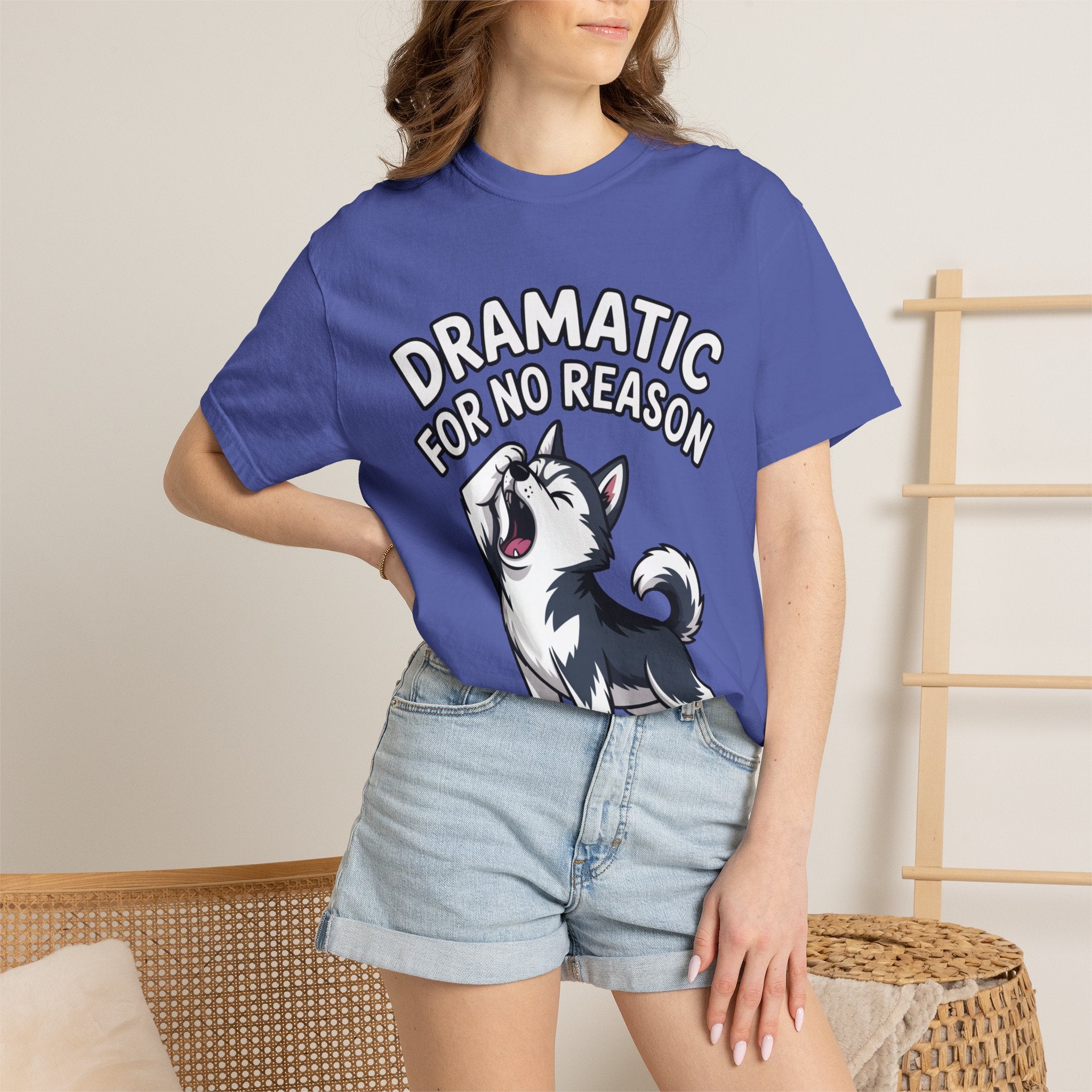 Dramatic Husky Shirt, Funny Dog Lover T-Shirt, Cute Husky Meme Tee, Dramatic For No Reason Gift Shirt