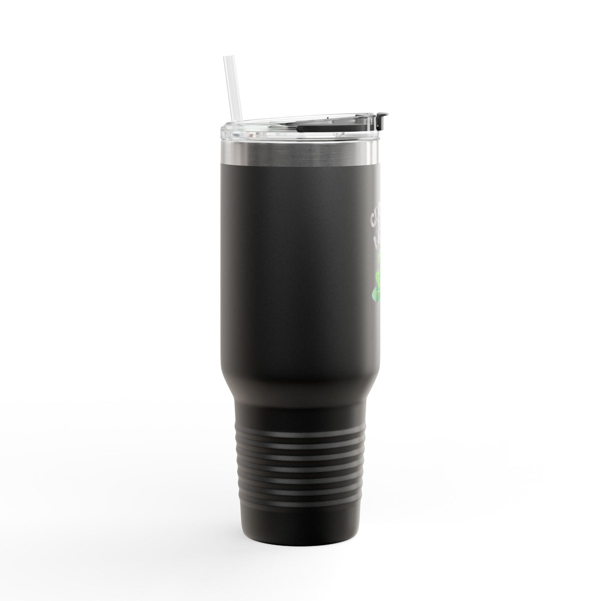 Croaking Through Monday Frog Travel Mug, Funny Frog Coffee Tumbler, Cute Frog Lover Gift, 40oz Insulated Cup with Straw