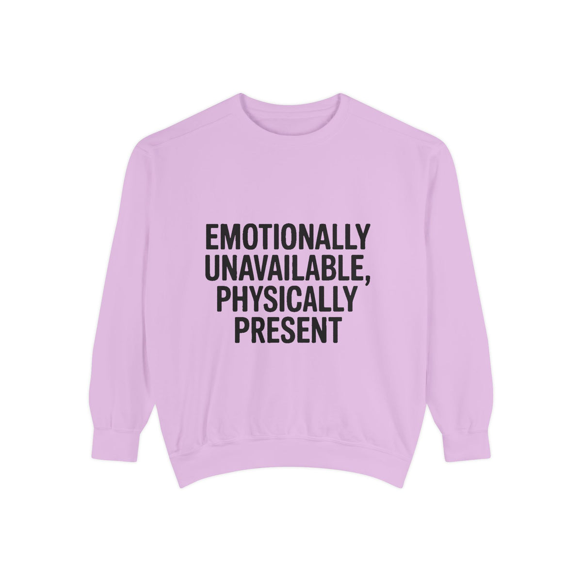 Emotionally Unavailable Physically Present Sweatshirt, Funny Sarcastic Crewneck, Deadpan Humor Embroidered Sweatshirt Gift