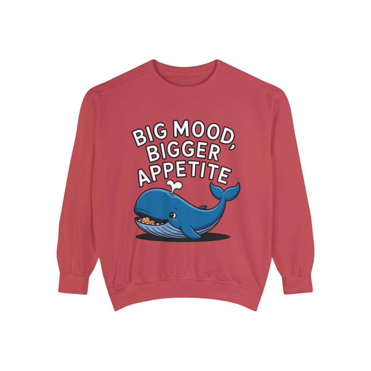 Big Mood Whale Sweatshirt, Funny Whale Snack Crewneck, Cute Cartoon Whale Lover Gift, Big Appetite Sweatshirt