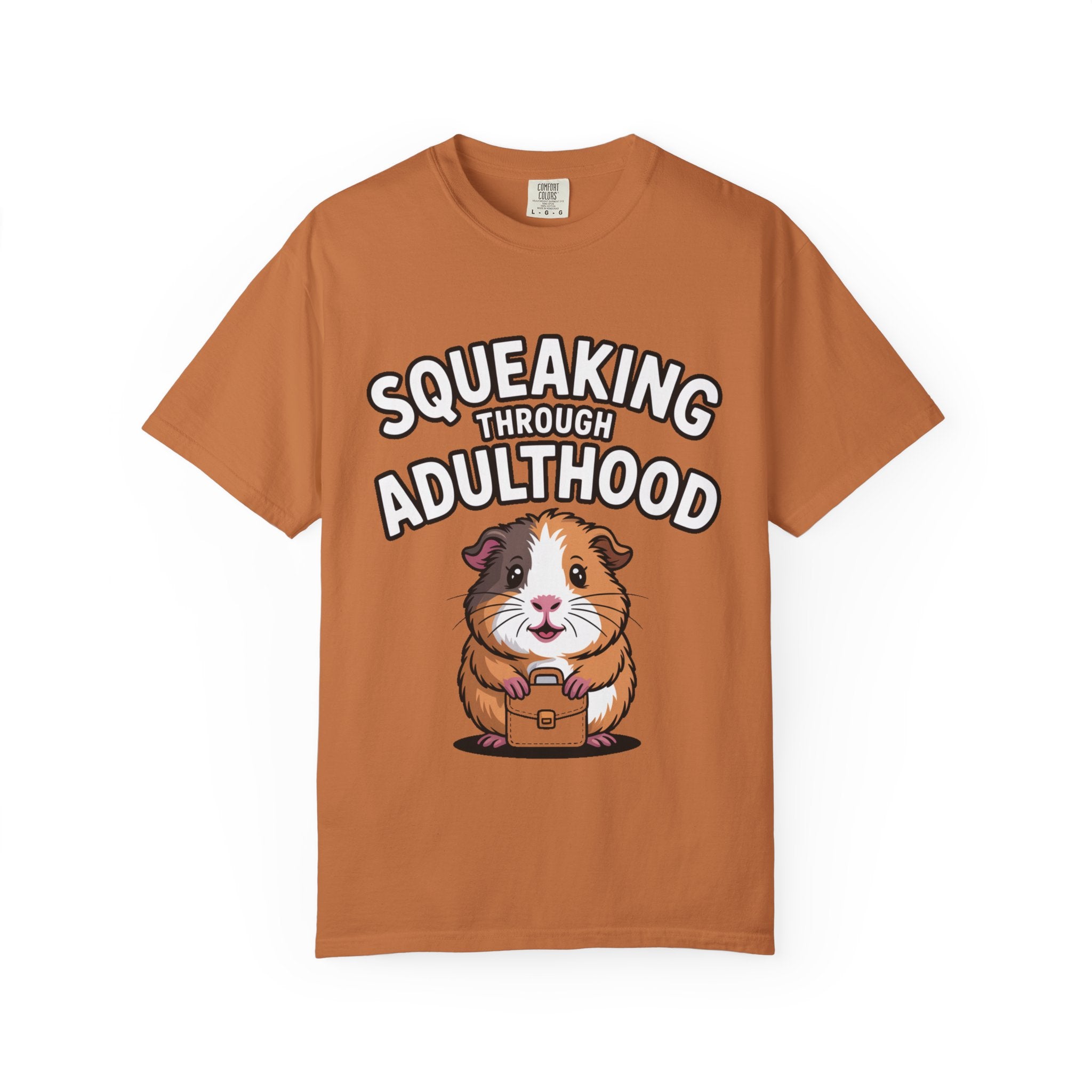 Guinea Pig Squeaking Through Adulthood Shirt, Funny Guinea Pig T-Shirt, Adulting Humor Tee, Cute Guinea Pig Lover Gift