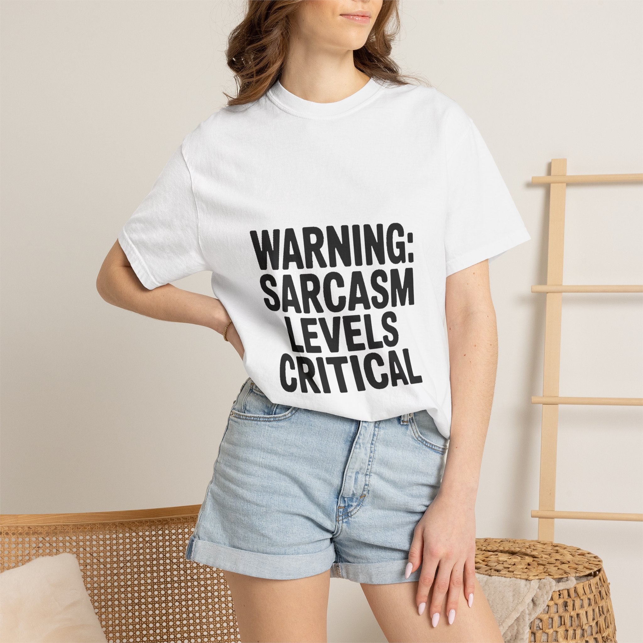 Warning Sarcasm Levels Critical Shirt, Funny Sarcastic T-Shirt, Bold Text Tee, Sarcasm Gift for Him Her, Funny Quote Shirt