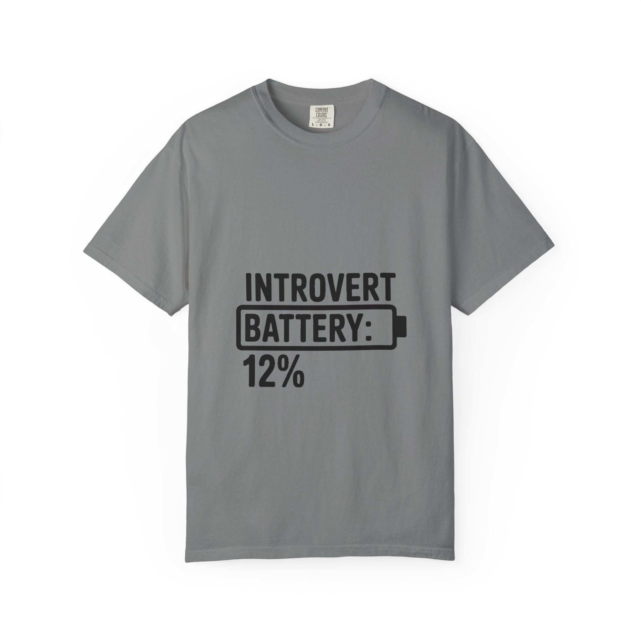 Introvert Battery Low Shirt, Funny Introvert Battery 12% Tee, Social Anxiety Humor T-Shirt, Sarcastic Gift for Introverts