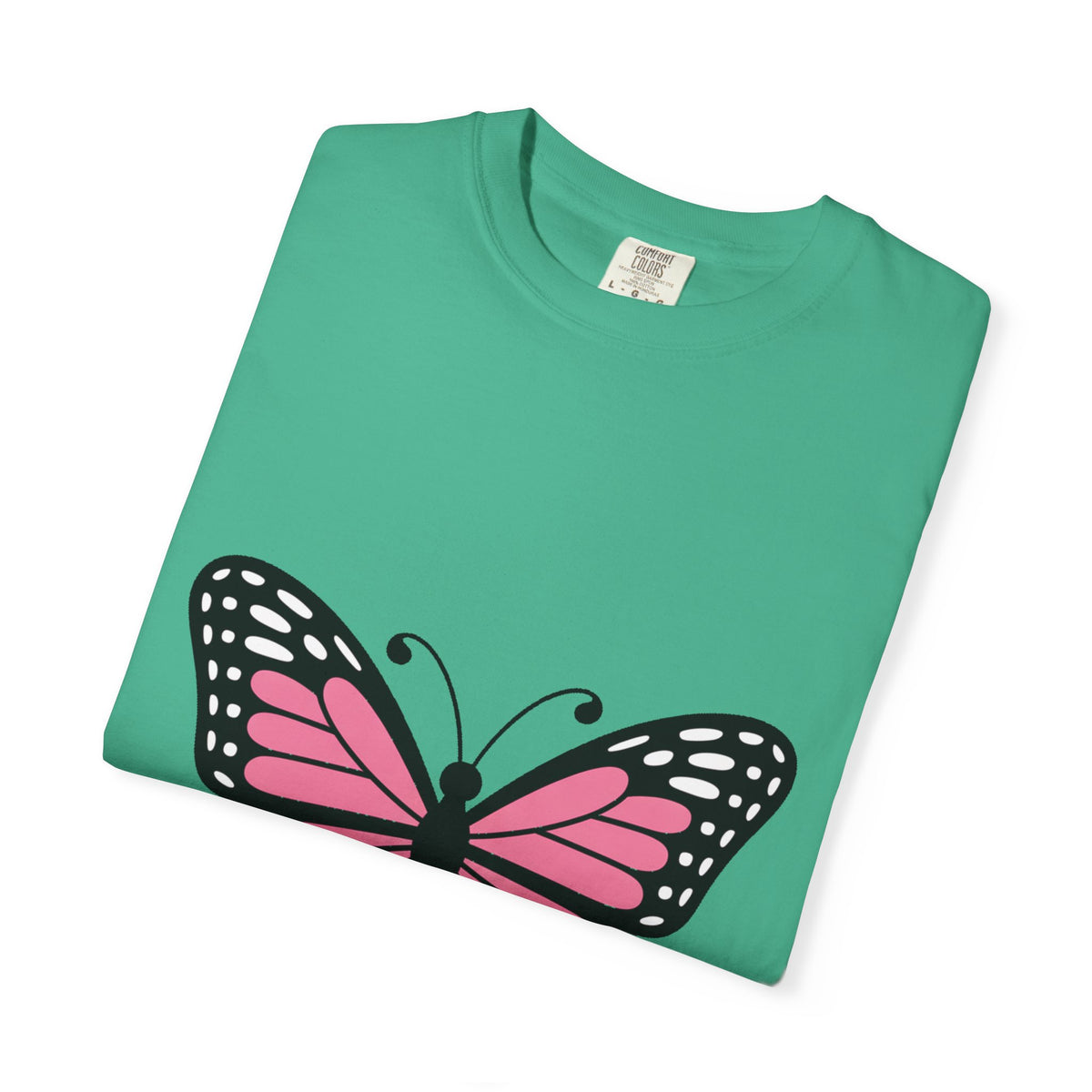 Butterfly T-Shirt, Cute Detailed Butterfly Graphic Tee, Nature Lover Gift, Embroidery-Style Butterfly Shirt, Garment-Dyed Unisex Tee