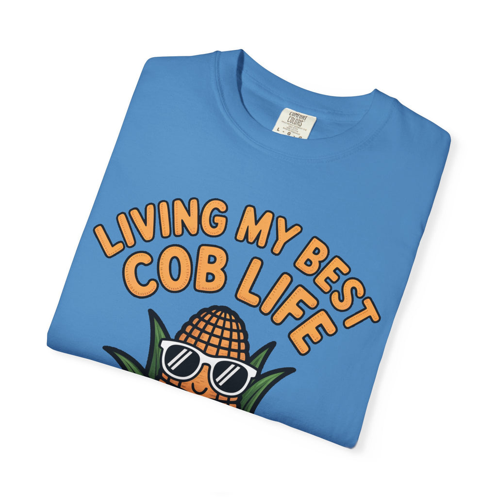 Funny Corn Shirt, Living My Best Cob Life T-Shirt, Cute Corn Sunglasses Tee, Vegetable Lover Gift, Funny Food Shirt