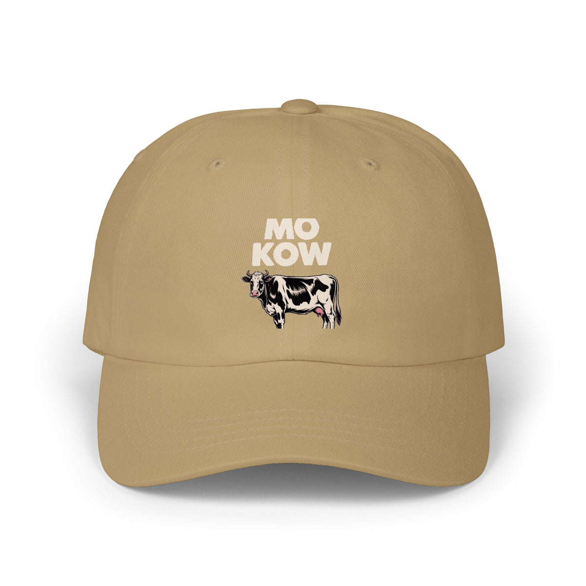 Mo Kow Funny Cow Dad Hat, Absurd Meme Embroidered Cap, Deadpan Farm Animal Hat, Funny Farmer Gift, Cow Lover Baseball Cap