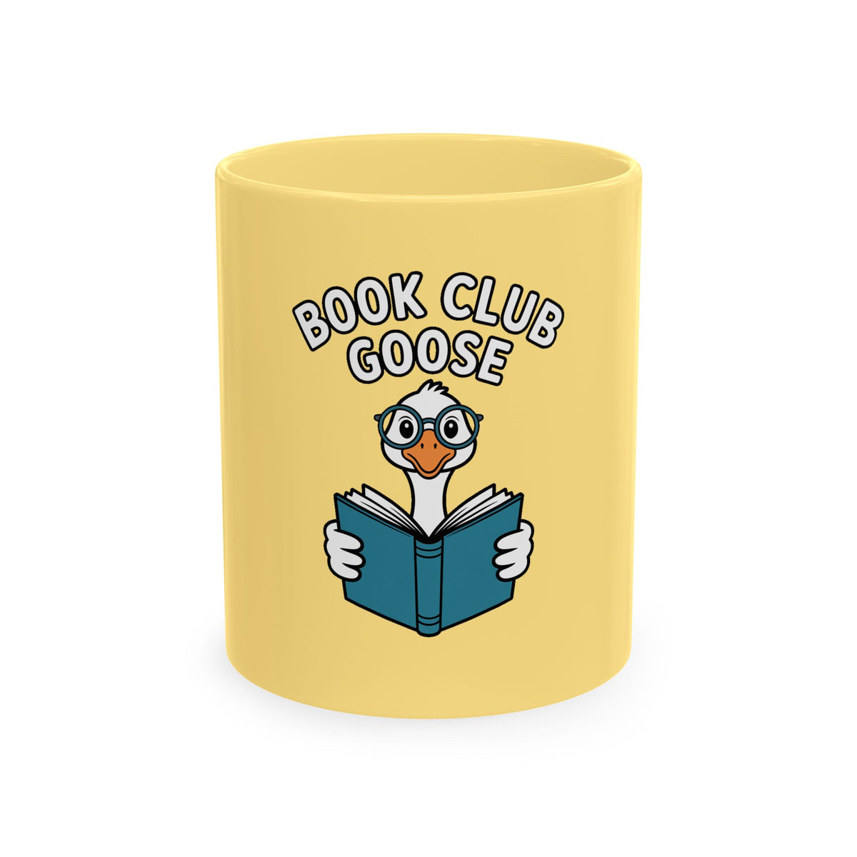 Book Club Goose Mug, Funny Reading Goose Coffee Cup, Bookworm Gift, Cute Bird Lover Mug, Librarian Gift Mug