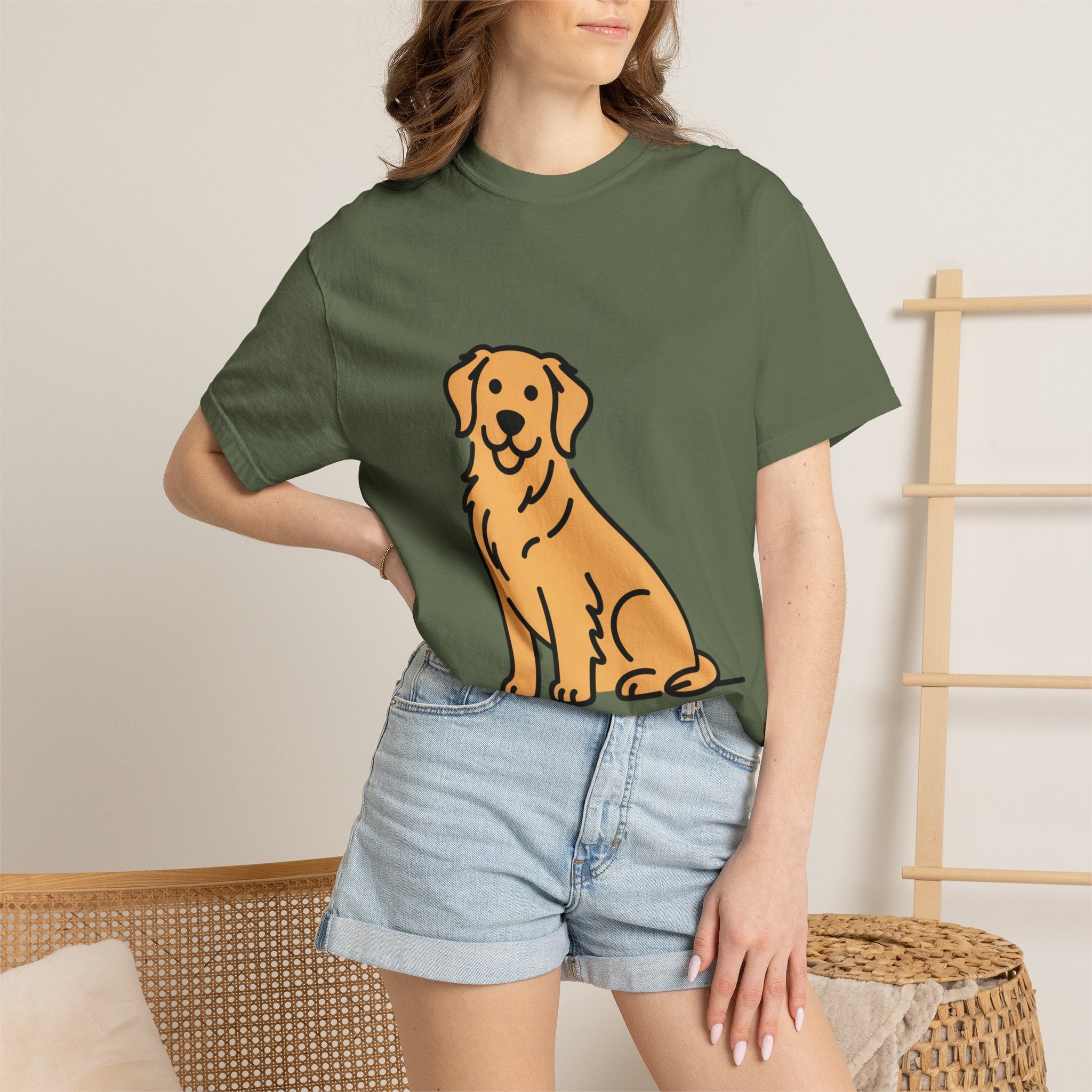 Golden Retriever Shirt, Minimalist Dog Silhouette T-Shirt, Cute Line Art Dog Lover Gift, Retriever Mom Dad Tee