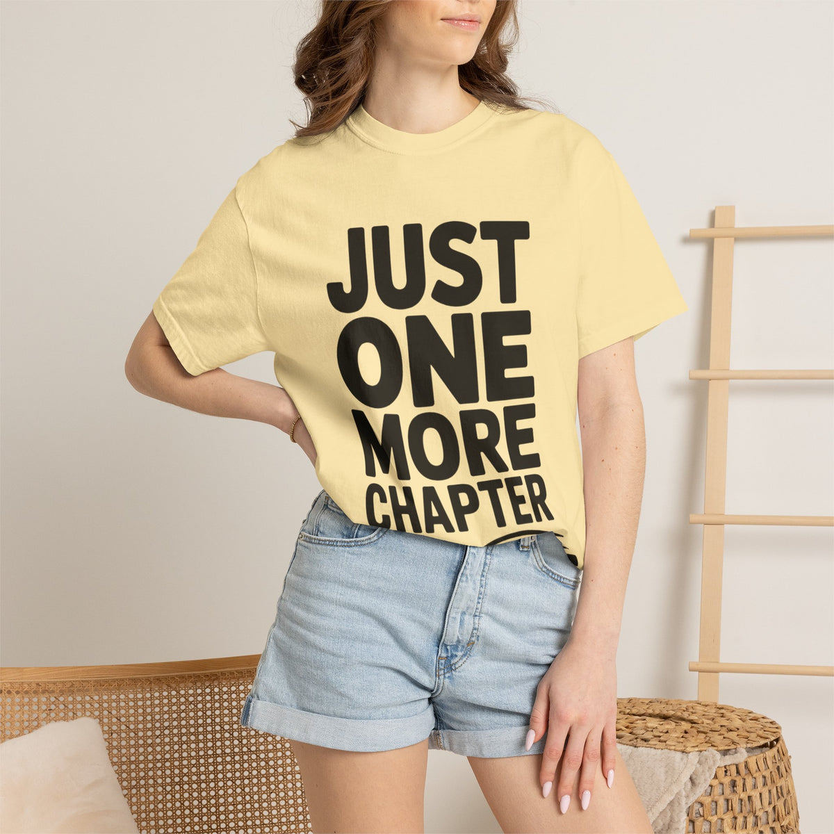 Just One More Chapter Shirt, Funny Book Lover T-Shirt, Bookworm Gift, Reading Addict Tee, Minimalist Typography Bookish Shirt