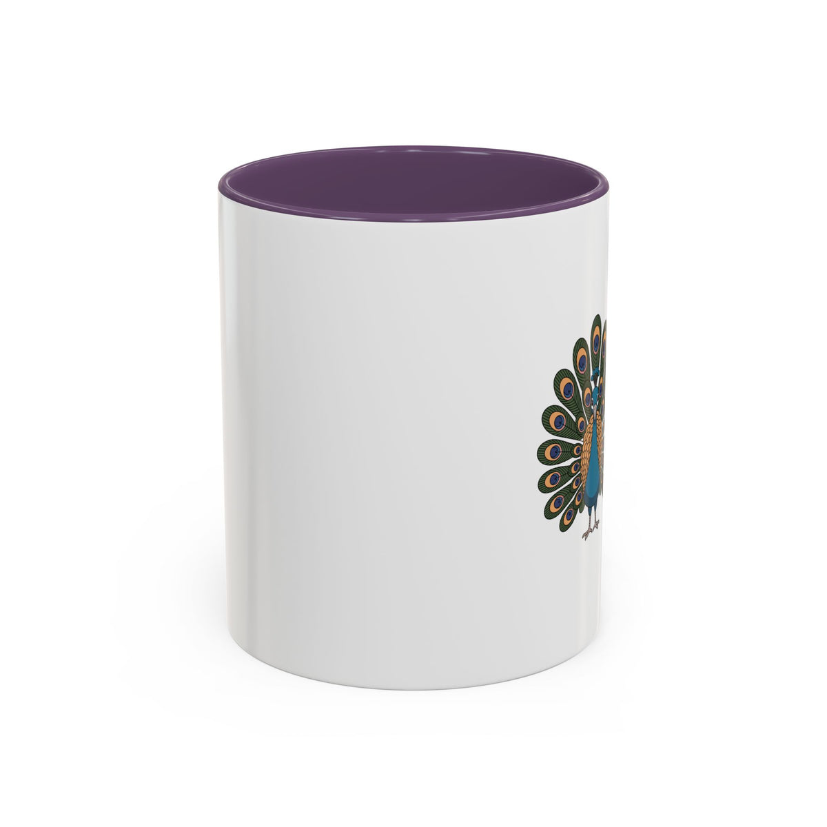 Cute Peacock Mug, Fanned Feather Peacock Coffee Cup, Bird Lover Gift, Cartoon Peacock Ceramic Mug, Colorful Feather Pattern Mug