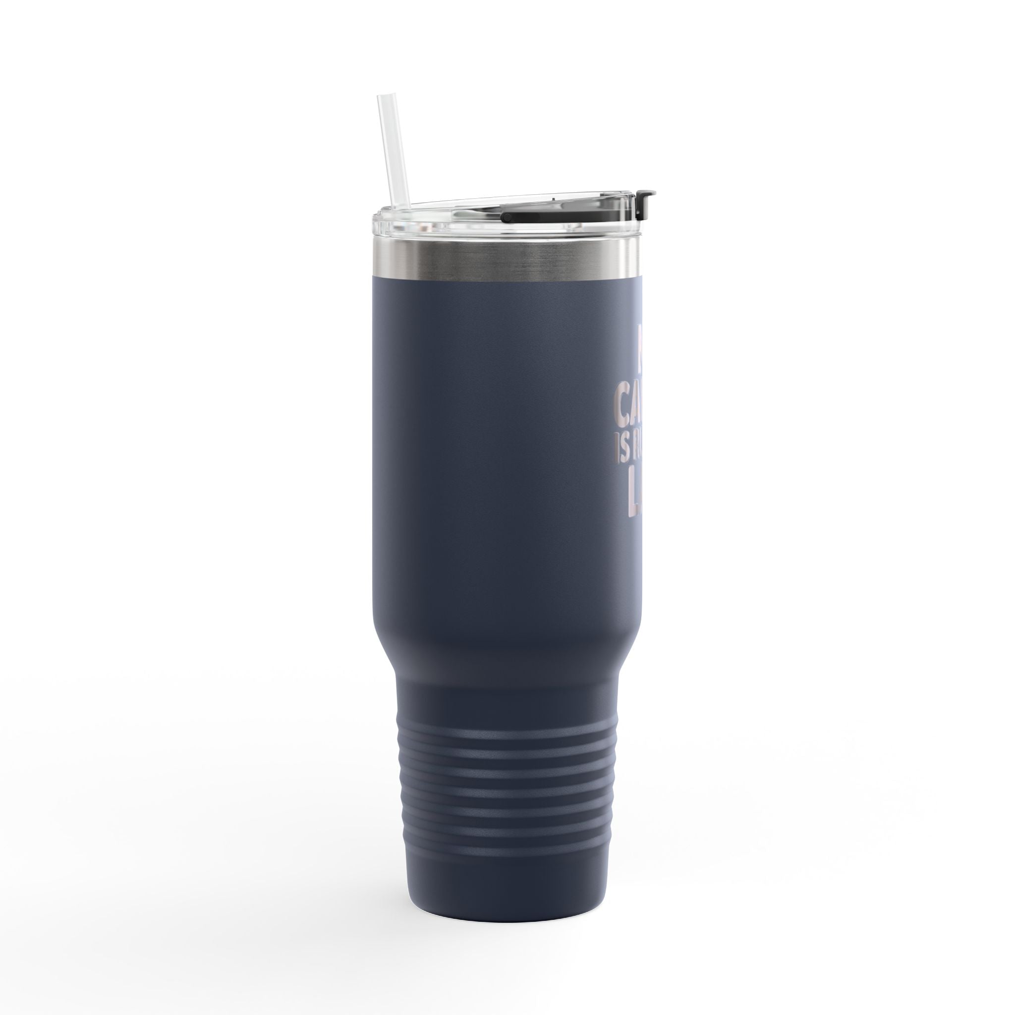 My Cardio Is Running Late Tumbler, Funny Gym Quote 40oz Mug, Sarcastic Fitness Travel Cup, Workout Humor Gift for Her Him