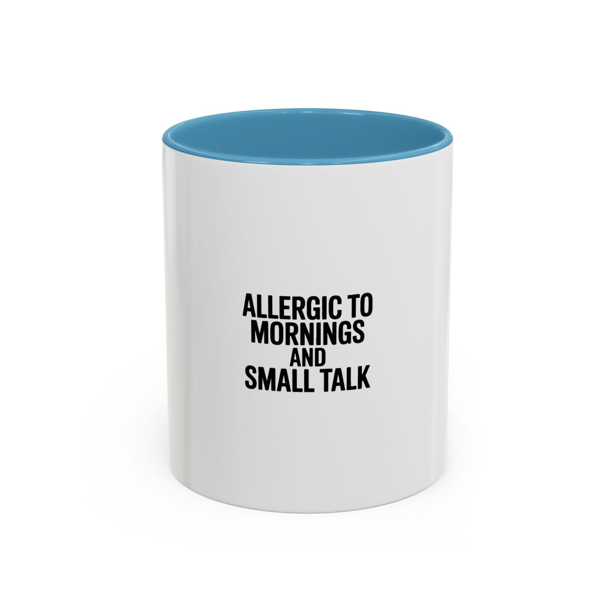 Allergic To Mornings And Small Talk Mug, Funny Sarcastic Coffee Mug, Introvert Gift, Bold Typography Coffee Cup, Anti-Morning Person Gift