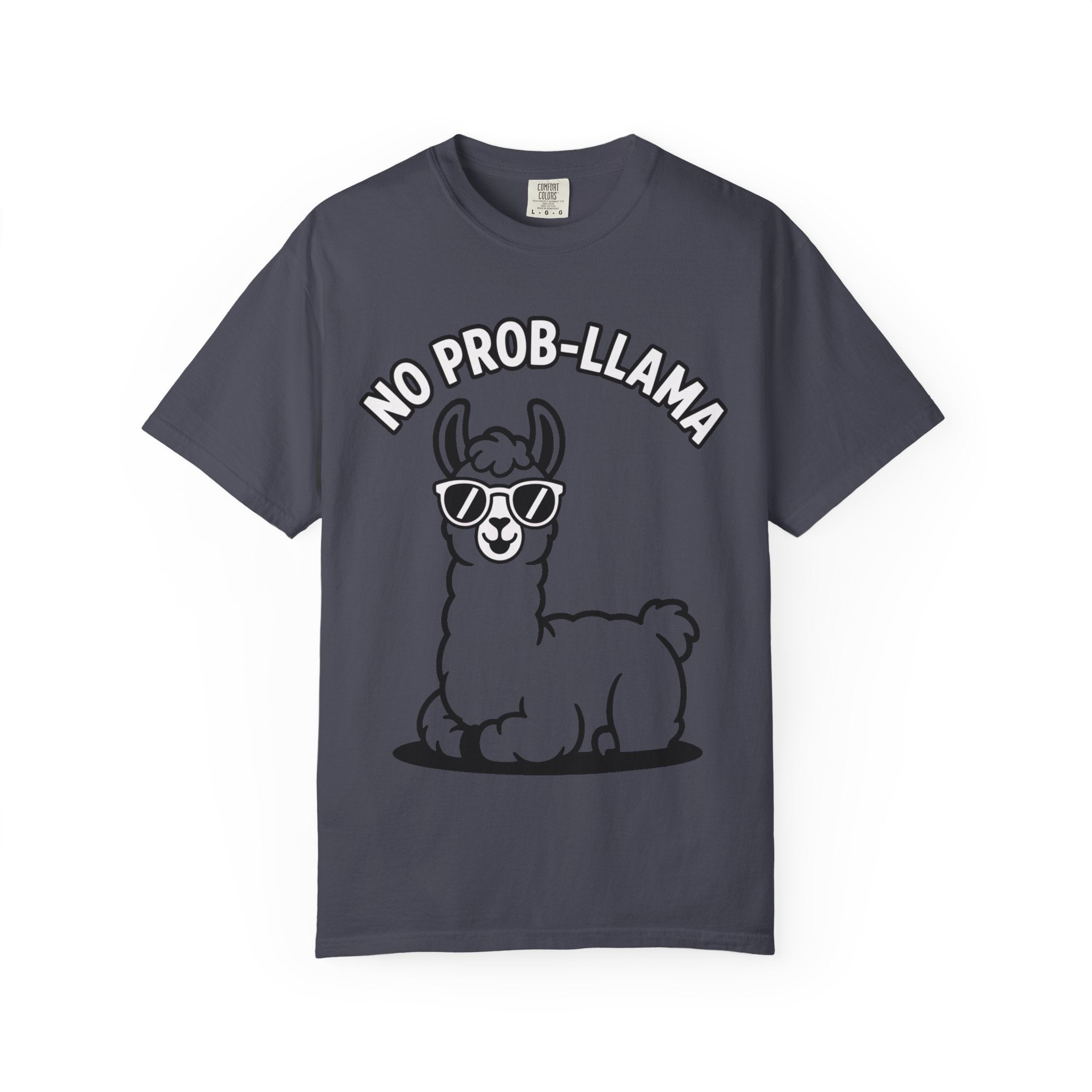 No Prob Llama Shirt, Funny Llama T-Shirt, Cute Llama Sunglasses Tee, Llama Lover Gift, Garment Dyed Unisex Shirt