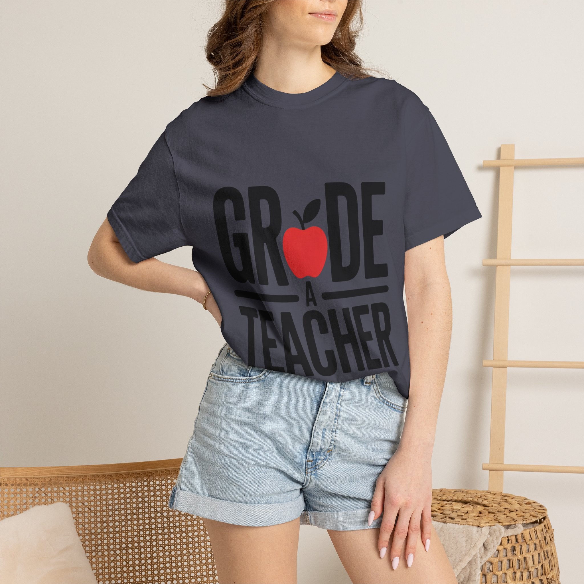 Grade A Teacher Shirt, Funny Apple Teacher T-Shirt, Cute Teacher Appreciation Gift, Back to School Tee for Teacher