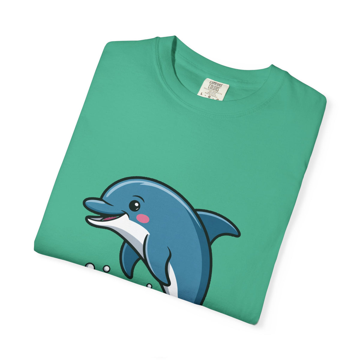 Cute Dolphin T-Shirt, Jumping Wave Dolphin Shirt, Ocean Lover Gift, Garment Dyed Unisex Tee, Beach Vacation Shirt