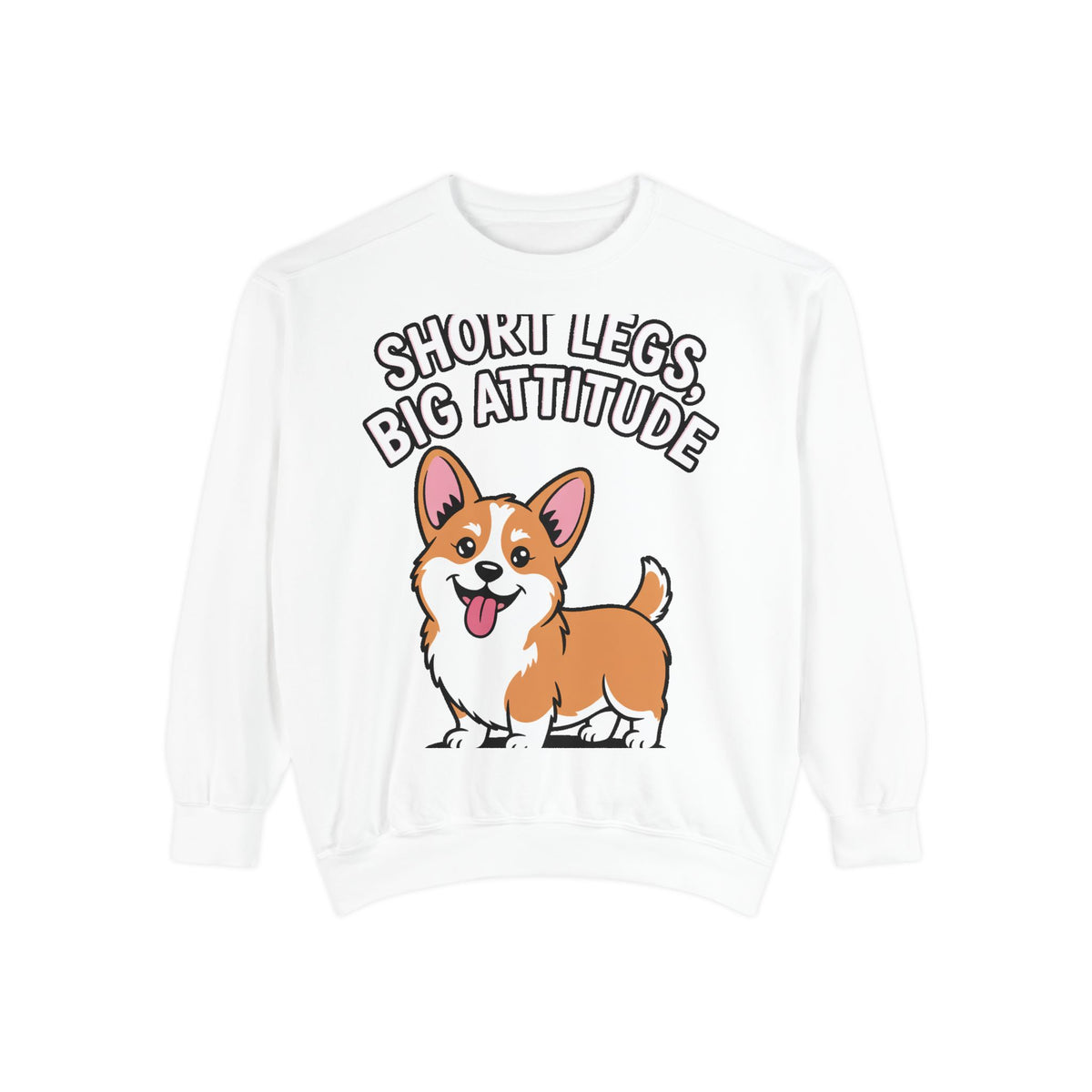 Short Legs Big Attitude Corgi Sweatshirt, Funny Corgi Crewneck, Cute Dog Lover Gift, Embroidered Patch Style Corgi Sweater