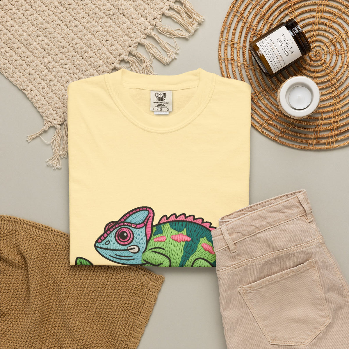 Cute Chameleon Shirt, Chameleon On A Branch T-Shirt, Cartoon Reptile Lover Gift, Funny Chameleon Tee