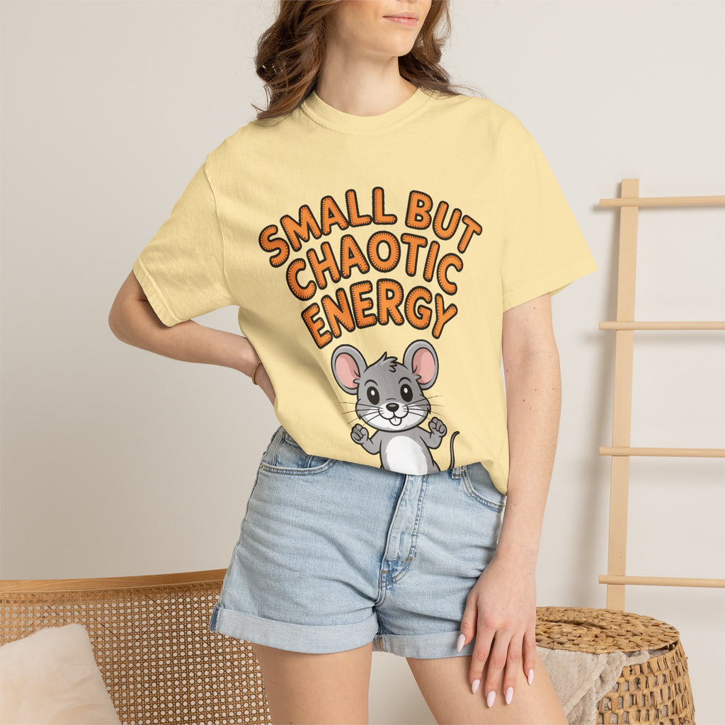 Small But Chaotic Energy Mouse Shirt, Funny Mouse T-Shirt, Cute Cartoon Animal Tee, Sarcastic Gift for Her
