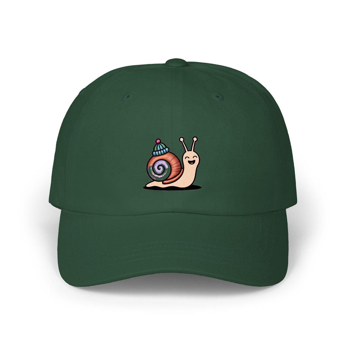 Cute Snail With Tiny Hat Dad Cap, Embroidered Snail Hat, Funny Cottagecore Baseball Cap, Cute Nature Lover Gift, Unstructured 6-Panel