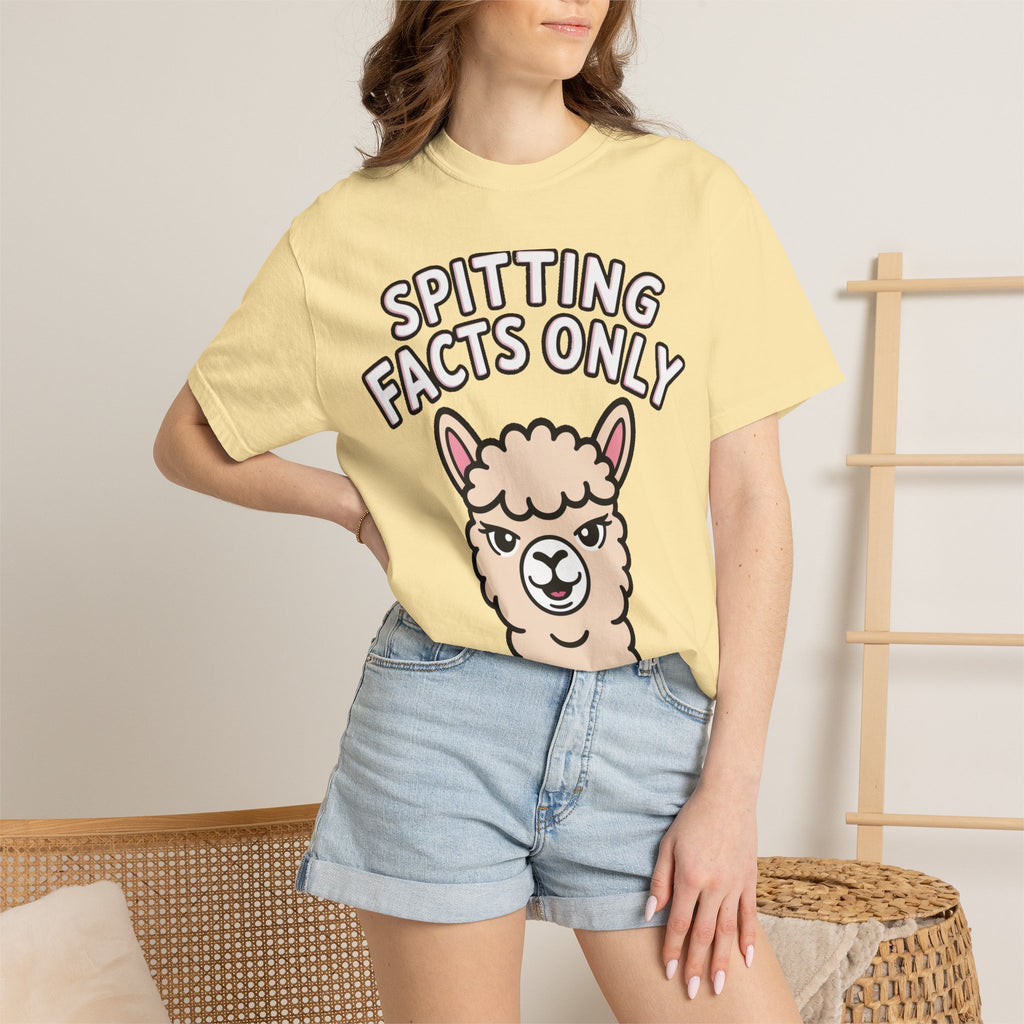 Funny Alpaca Shirt, Spitting Facts Only T-Shirt, Sassy Alpaca Tee, Cute Alpaca Lover Gift, Funny Animal Graphic Shirt