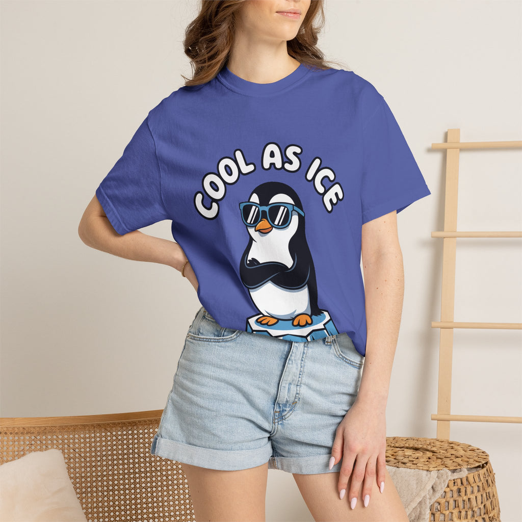 Cool As Ice Penguin Shirt, Funny Sunglasses Penguin T-Shirt, Cute Winter Animal Tee, Ice Block Bird Lover Gift