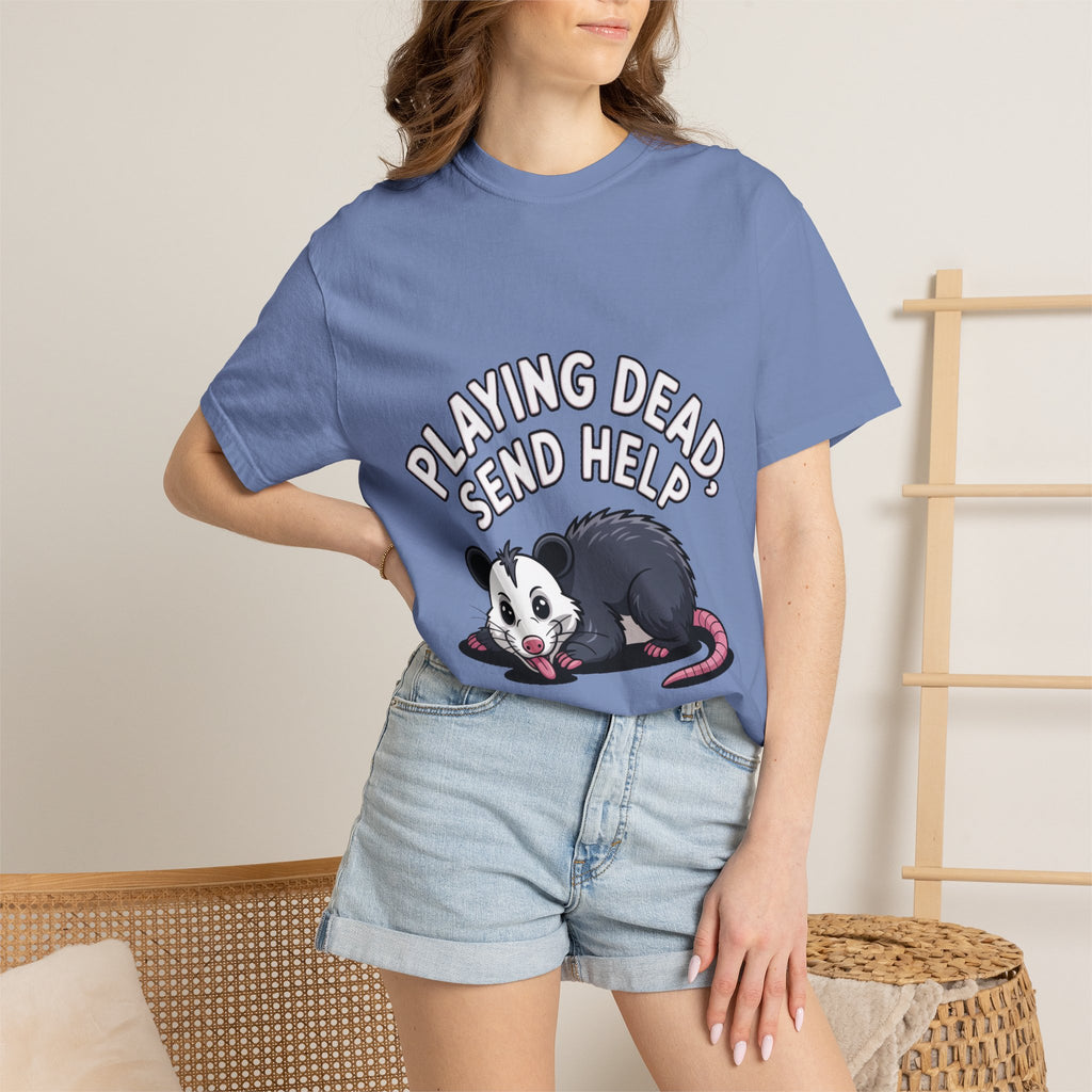 Funny Opossum Shirt, Playing Dead Send Help T-Shirt, Cute Possum Lover Gift, Sarcastic Animal Tee