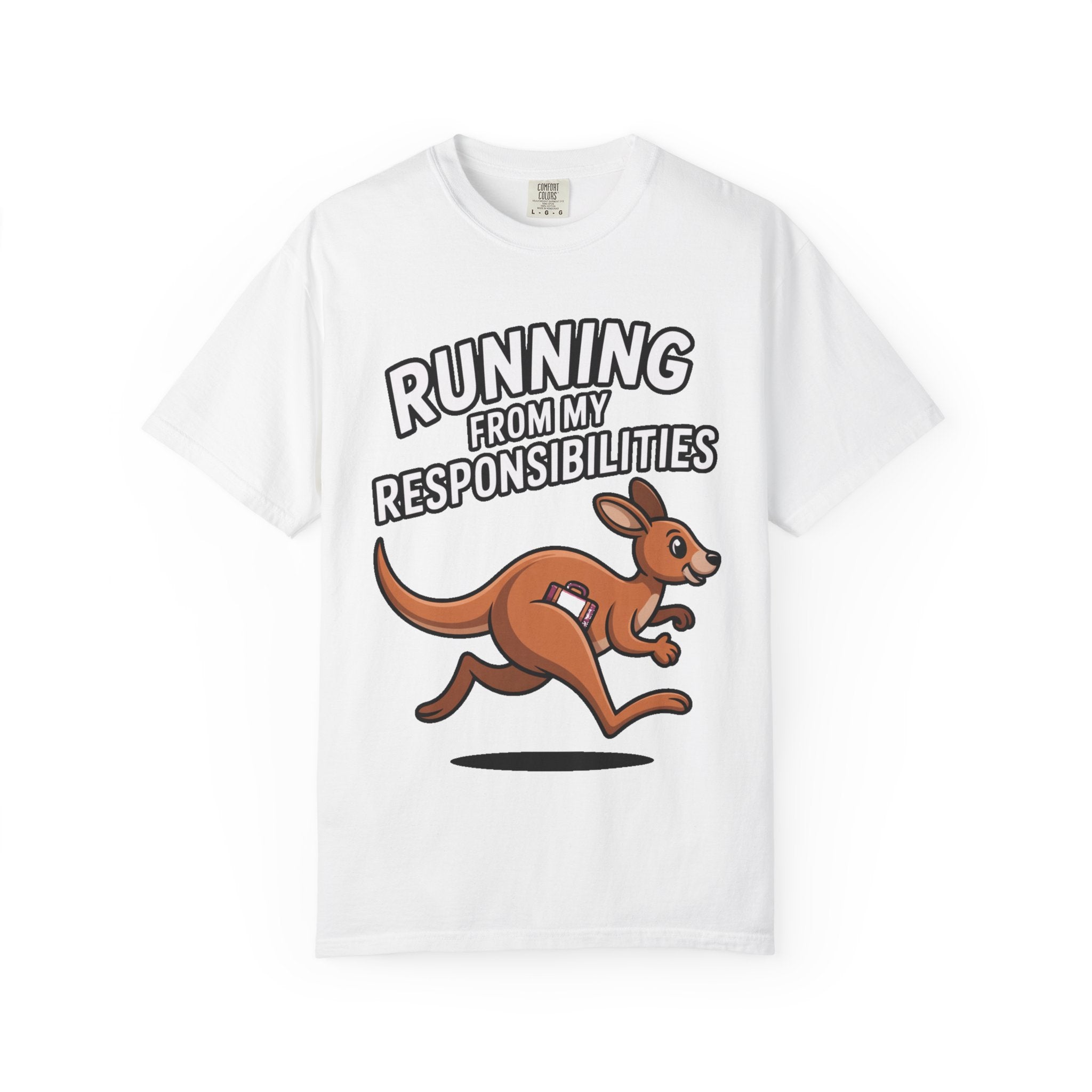 Funny Kangaroo Shirt, Running From My Responsibilities T-Shirt, Sarcastic Adulting Tee, Funny Gift for Procrastinators