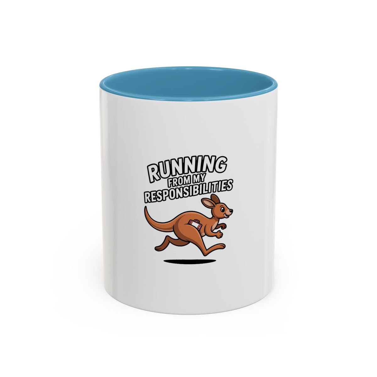 Running From My Responsibilities Mug, Funny Kangaroo Coffee Mug, Cute Cartoon Animal Gift, Sarcastic Adulting Mug for Procrastinators