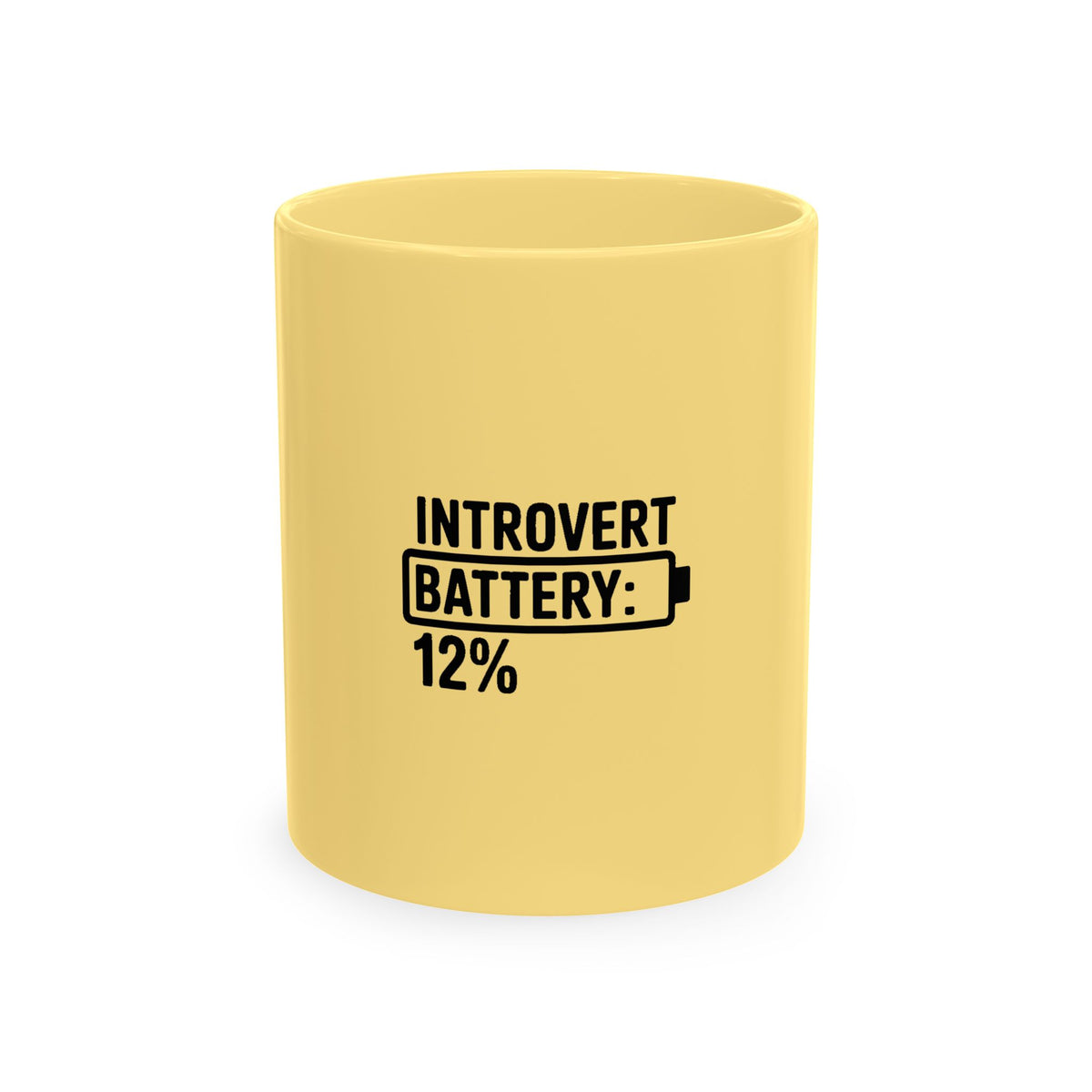 Introvert Battery Low Mug, Funny Introvert Coffee Mug, Social Battery 12% Ceramic Cup, Sarcastic Gift for Introverts