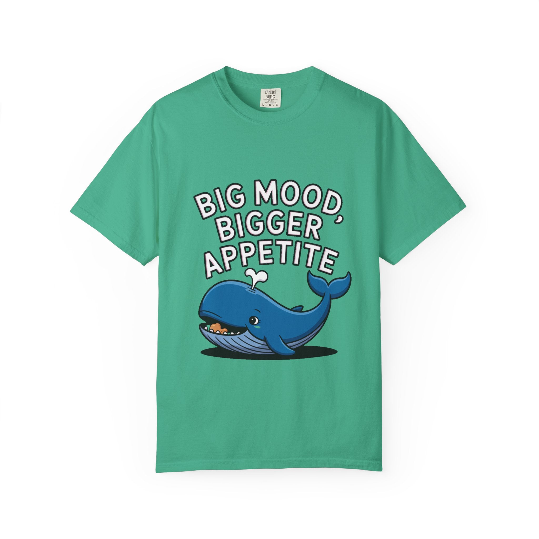 Funny Whale Shirt, Big Mood Bigger Appetite T-Shirt, Cute Snack Lover Tee, Foodie Gift for Whale Lovers