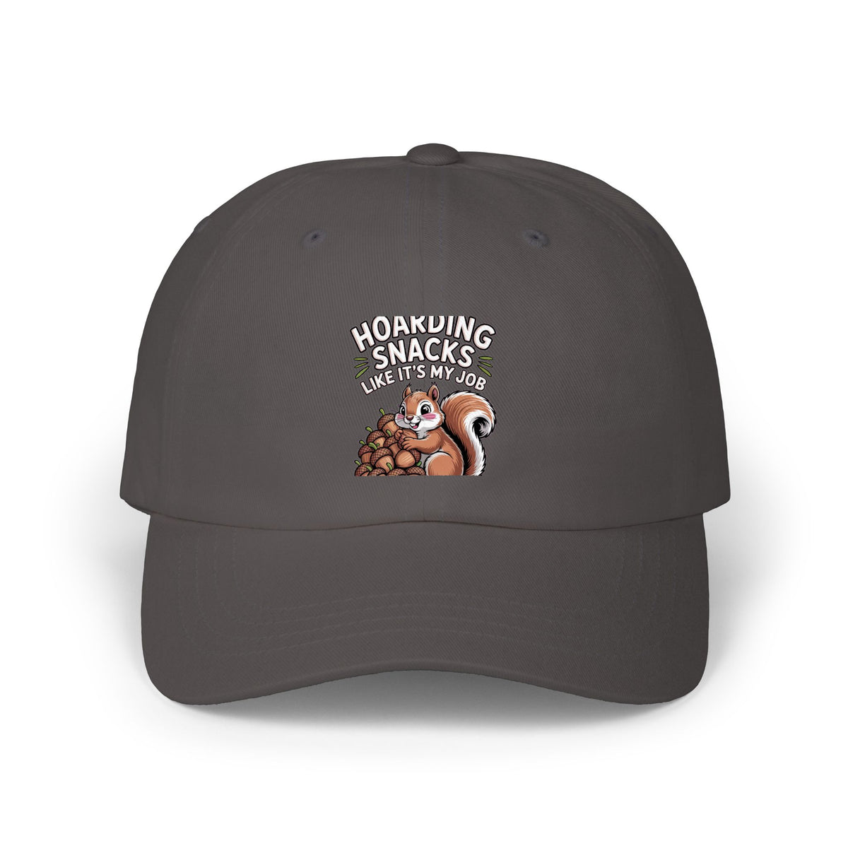 Funny Squirrel Dad Hat, Hoarding Snacks Embroidered Cap, Cute Acorn Squirrel Baseball Cap, Snack Lover Gift