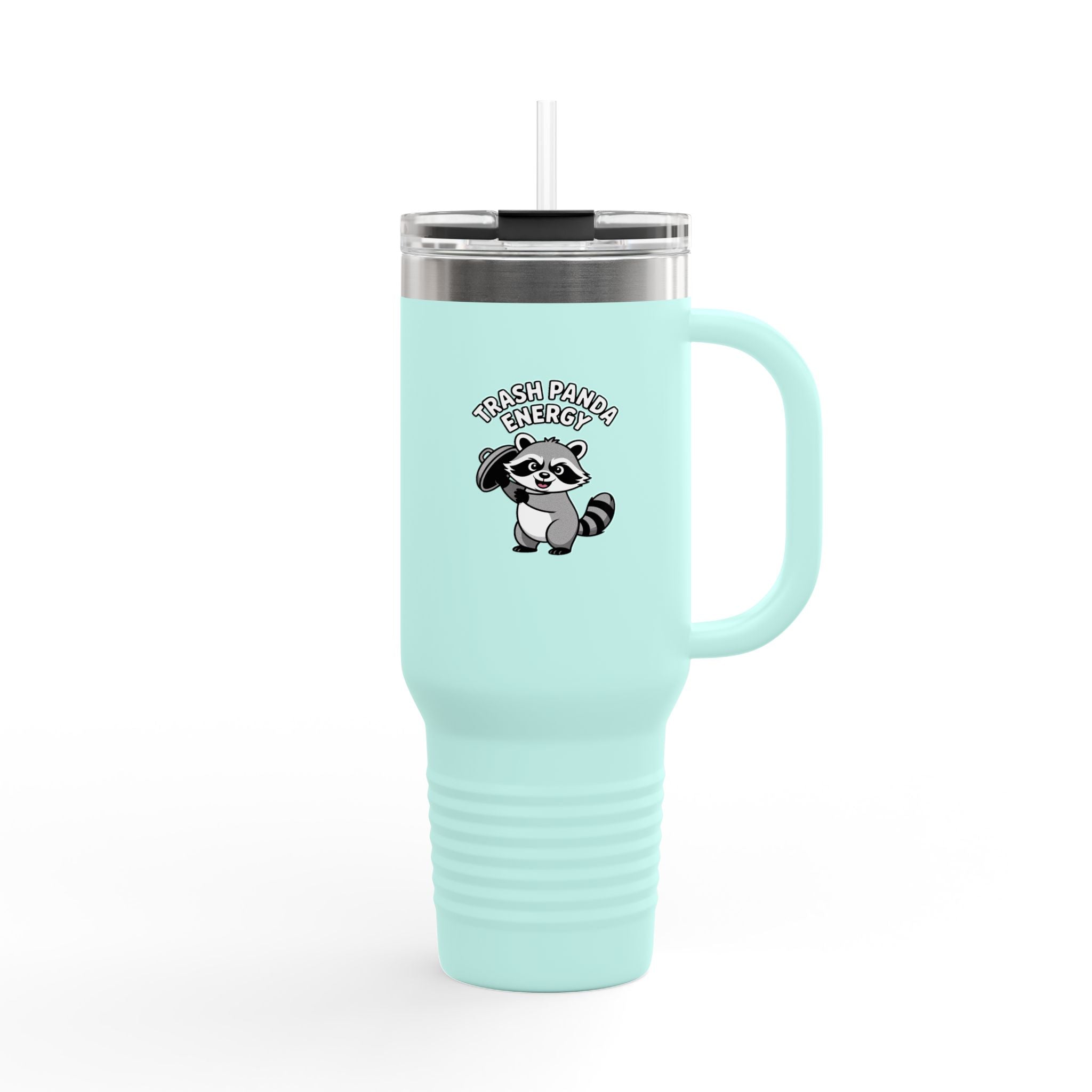 Trash Panda Energy Raccoon Tumbler, Funny Raccoon 40oz Travel Mug, Cute Mischievous Raccoon Cup, Trash Panda Gift with Straw