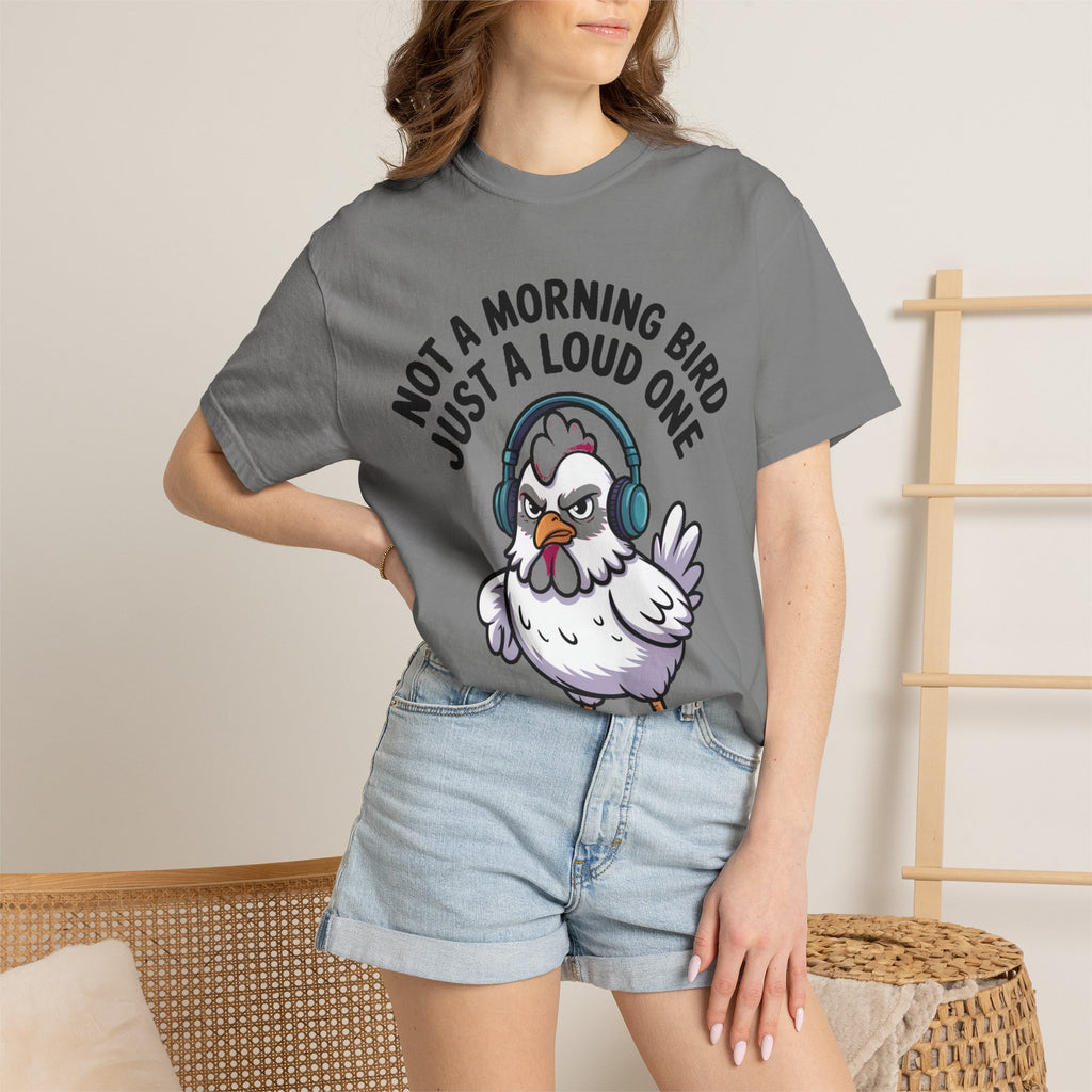 Not A Morning Bird Chicken Shirt, Funny Grumpy Chicken T-Shirt, Sarcastic Bird Lover Gift, Loud Chicken Graphic Tee