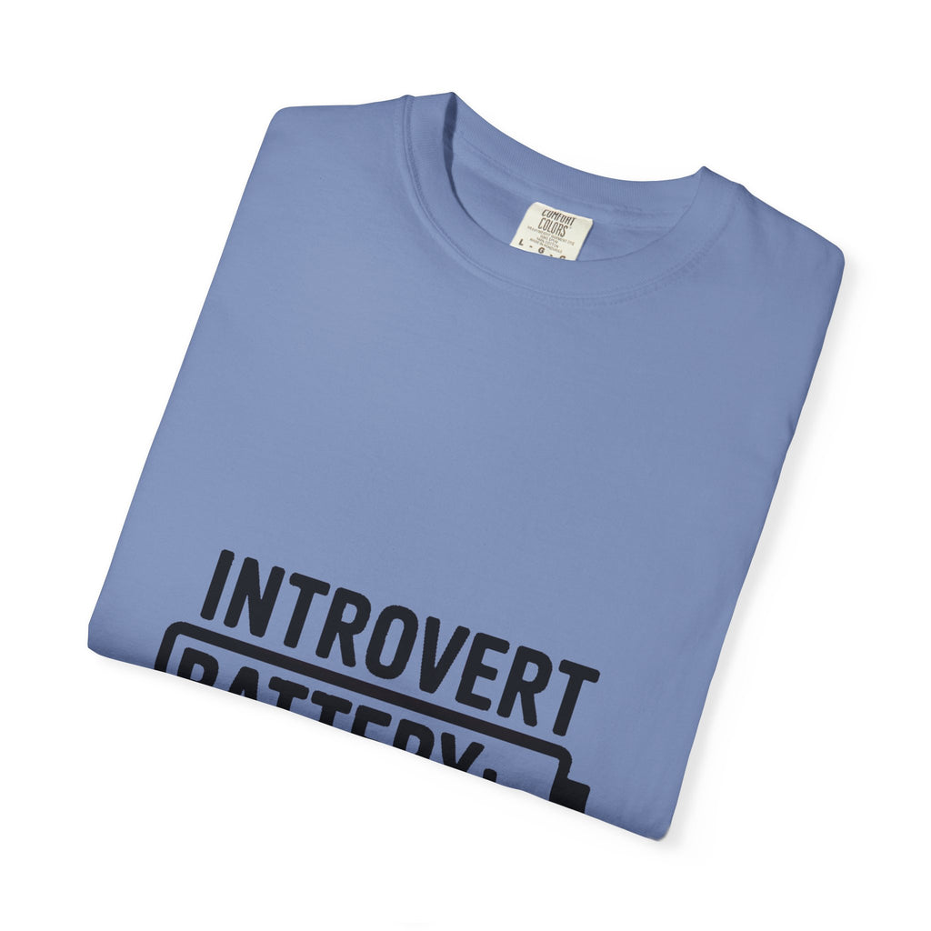 Introvert Battery Low Shirt, Funny Introvert Battery 12% Tee, Social Anxiety Humor T-Shirt, Sarcastic Gift for Introverts