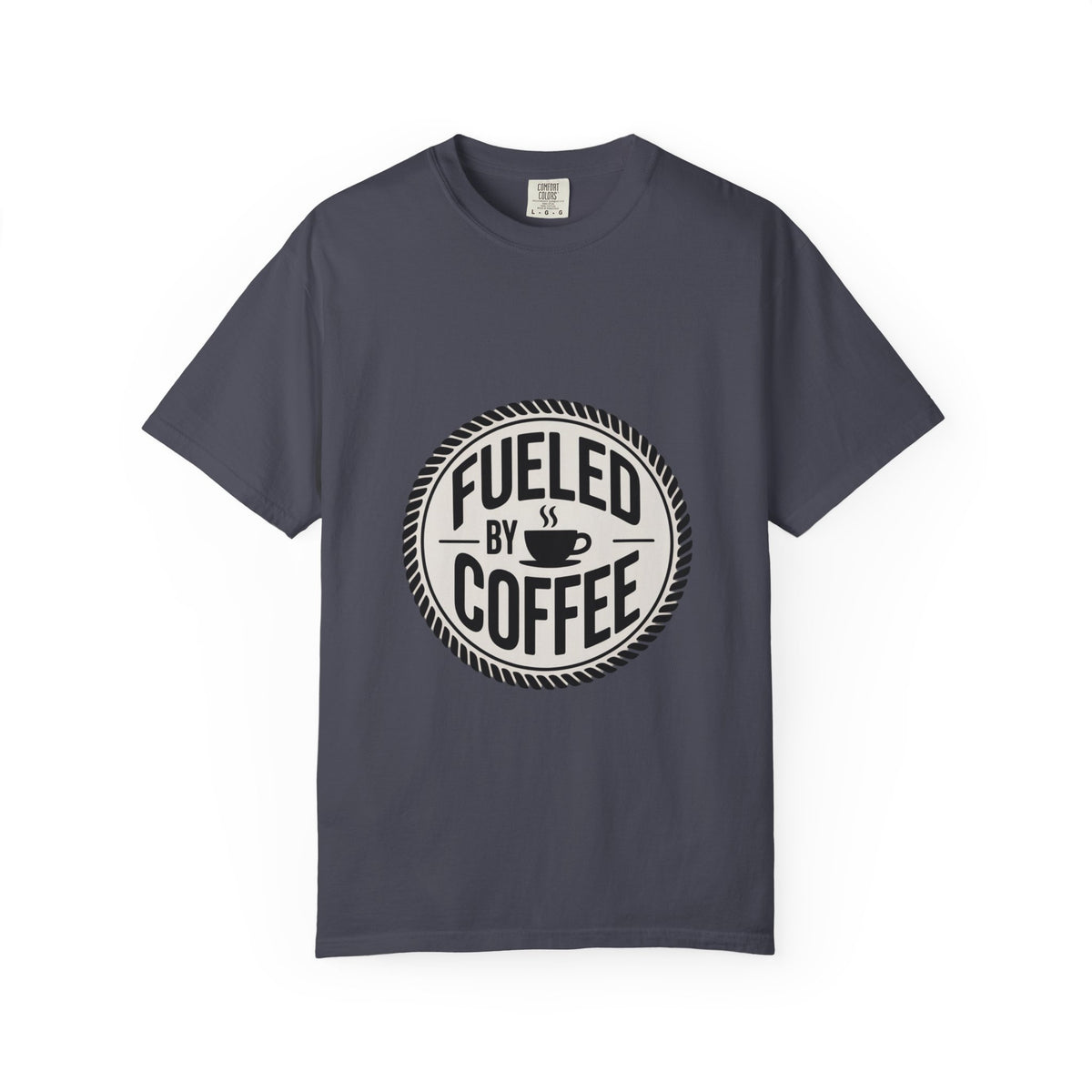 Fueled By Coffee Badge Shirt, Vintage Coffee Lover T-Shirt, Retro Coffee Stamp Logo Tee, Funny Coffee Addict Gift