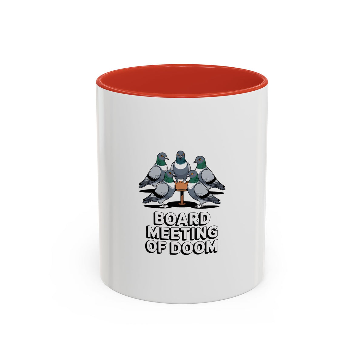 Funny Pigeon Mug, Board Meeting Of Doom Coffee Mug, Office Humor Bird Gift, Sarcastic Coworker Mug, Cute Cartoon Pigeon Cup