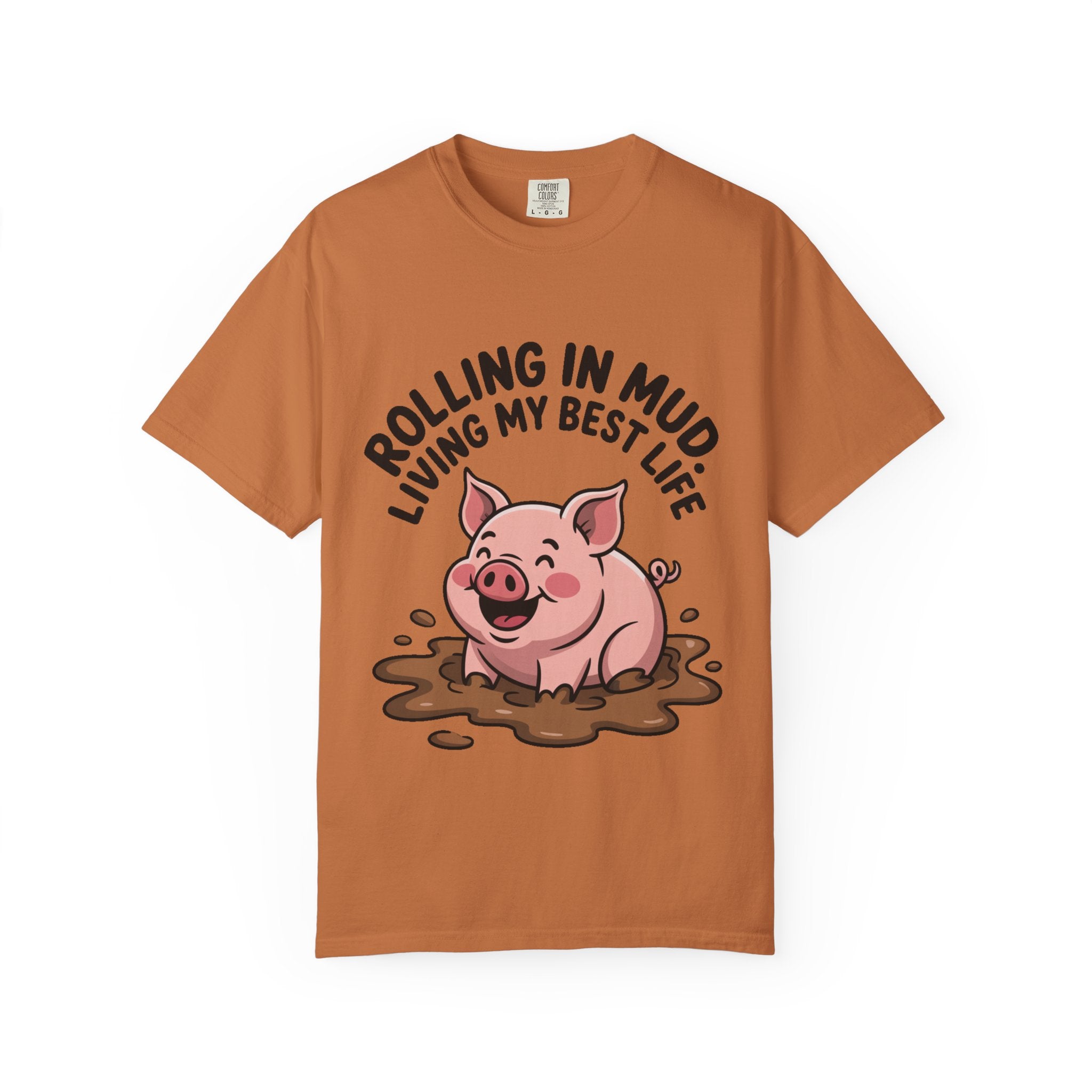 Living My Best Life Pig Shirt, Funny Pig Lover T-Shirt, Rolling In Mud Farm Animal Tee, Cute Pig Graphic Gift