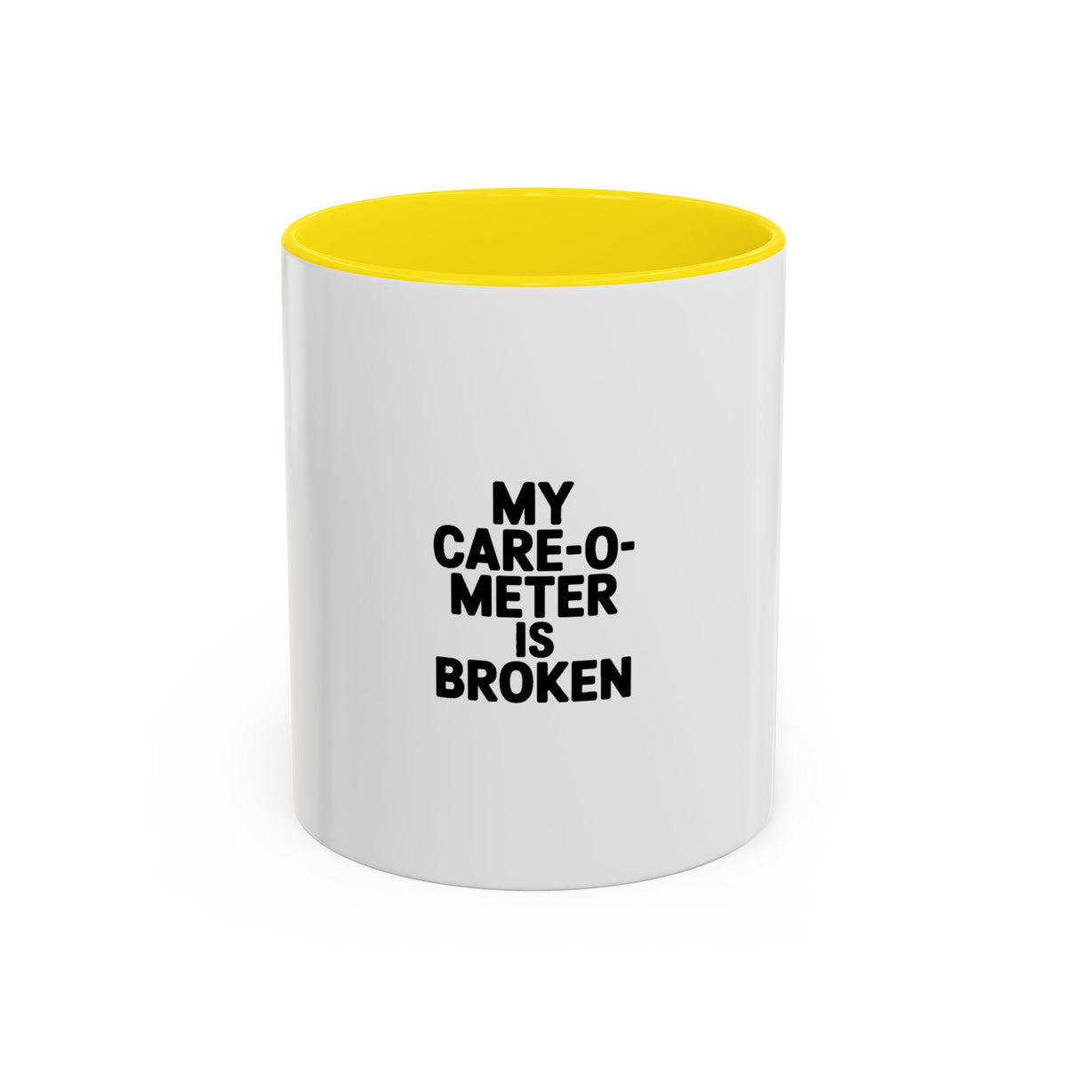Funny Sarcastic Mug, 'My Care-O-Meter Is Broken' Coffee Mug, Bold Typography Mug, Sarcastic Gift, Deadpan Humor Ceramic Cup