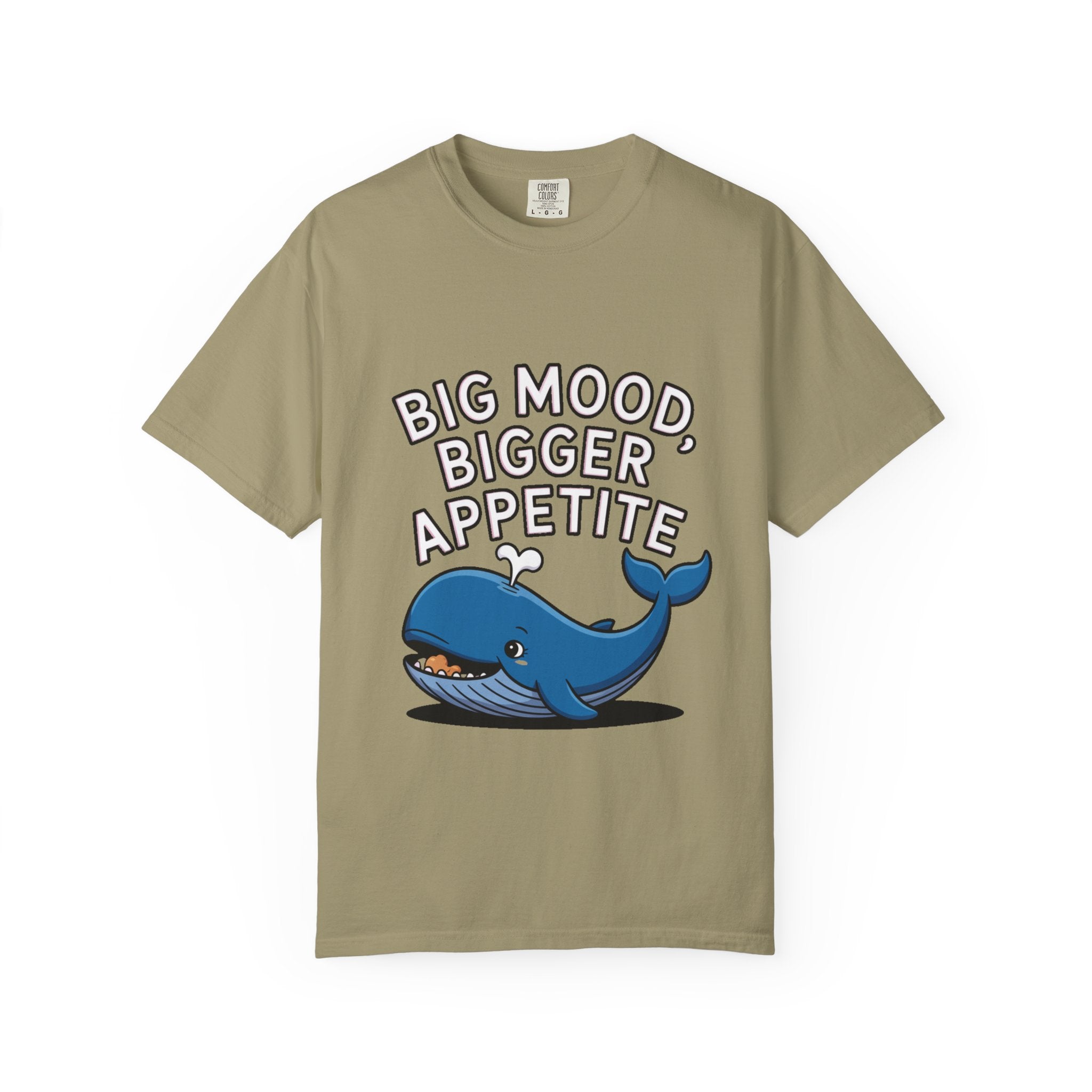 Funny Whale Shirt, Big Mood Bigger Appetite T-Shirt, Cute Snack Lover Tee, Foodie Gift for Whale Lovers