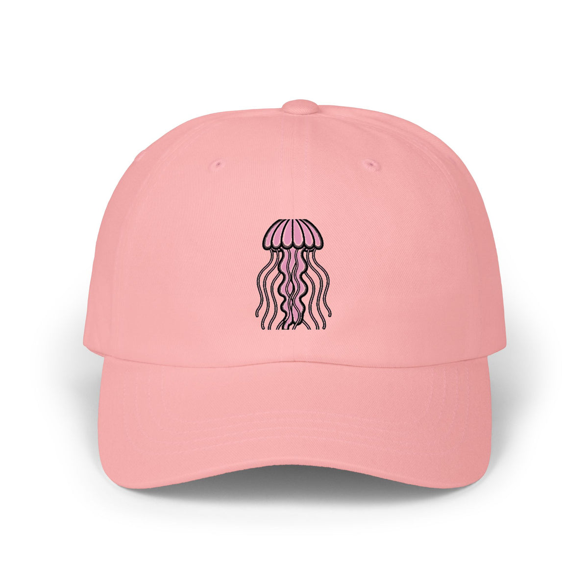 Glowing Jellyfish Dad Hat, Cute Cartoon Jellyfish Embroidered Cap, Ocean Lover Gift, Unstructured Baseball Cap for Beach Days