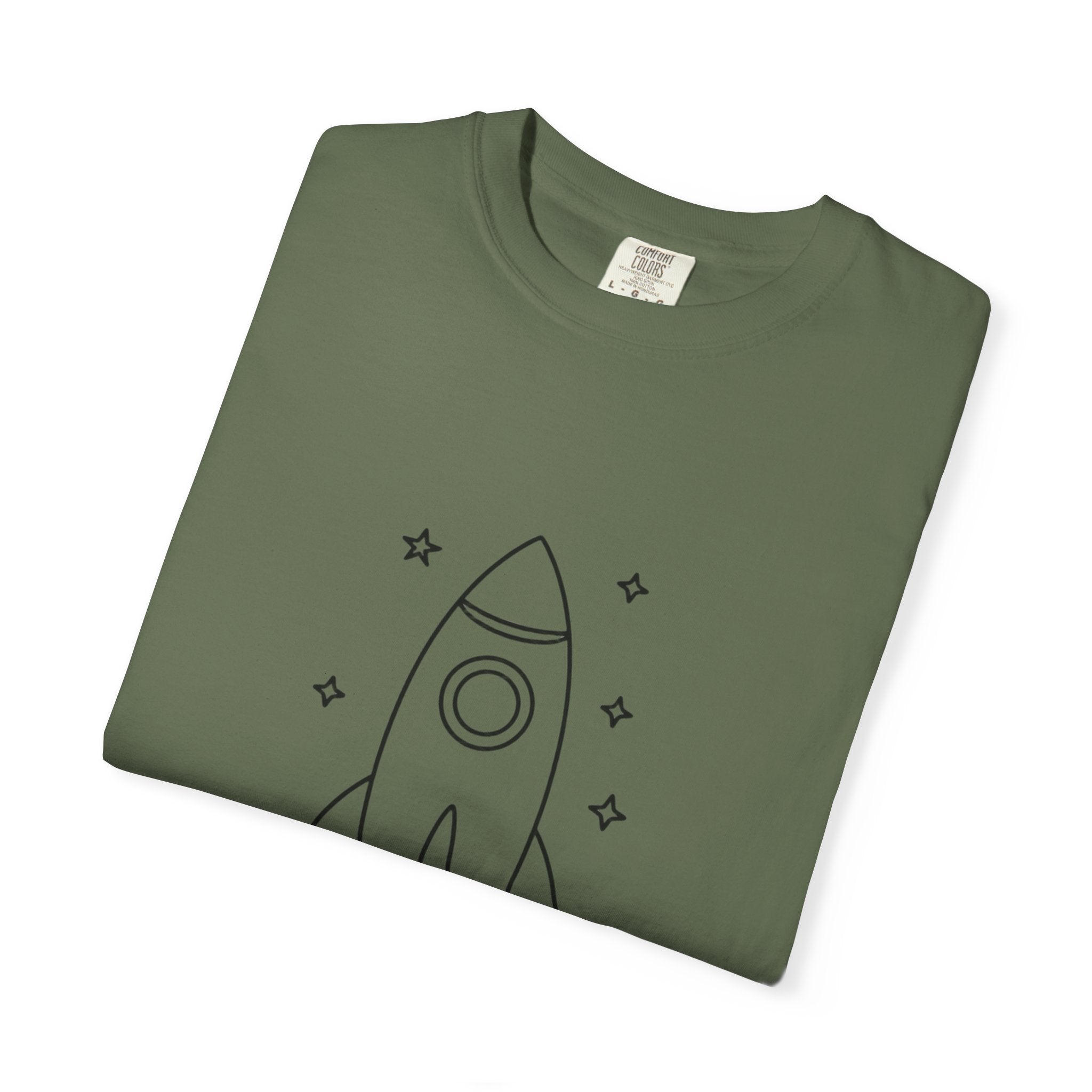 Rocket Ship Line Art Shirt, Minimalist Chase The Stars T-Shirt, Single Line Space Tee, Cute Rocket Tattoo Style Shirt Gift