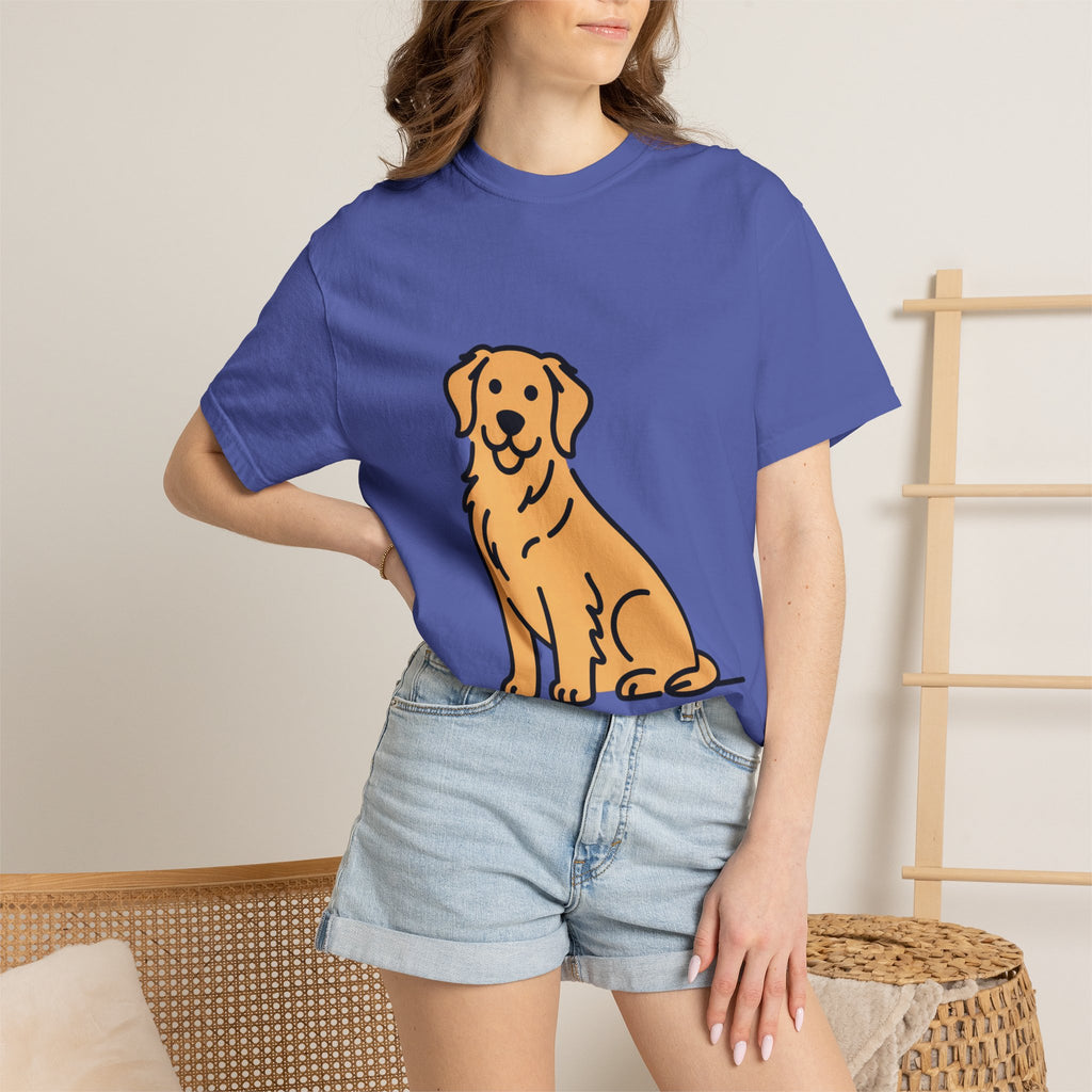 Golden Retriever Shirt, Minimalist Dog Silhouette T-Shirt, Cute Line Art Dog Lover Gift, Retriever Mom Dad Tee