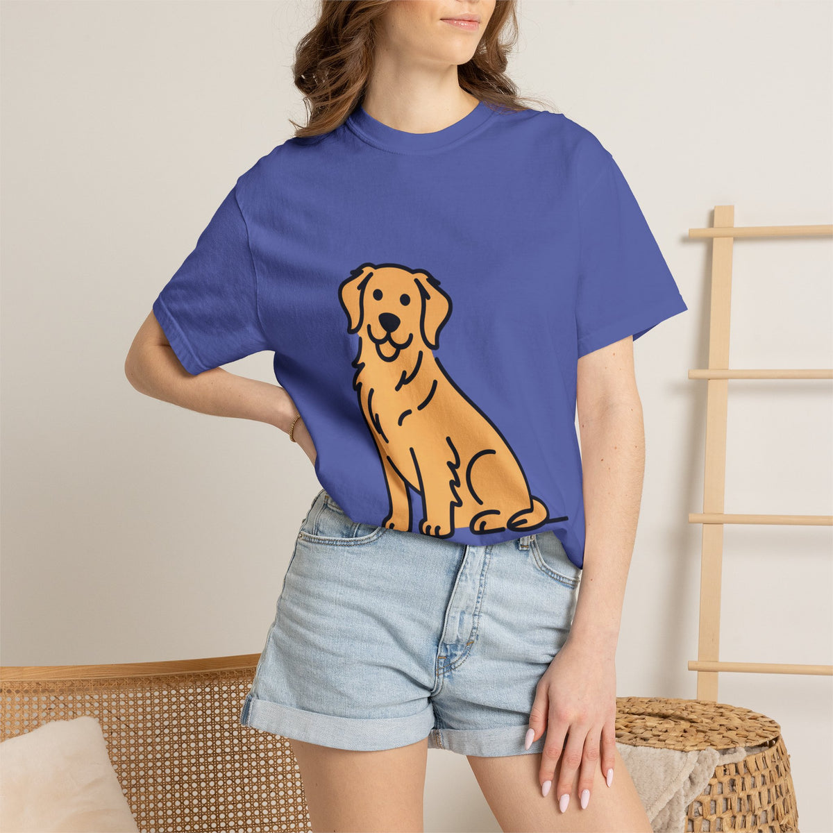 Golden Retriever Shirt, Minimalist Dog Silhouette T-Shirt, Cute Line Art Dog Lover Gift, Retriever Mom Dad Tee