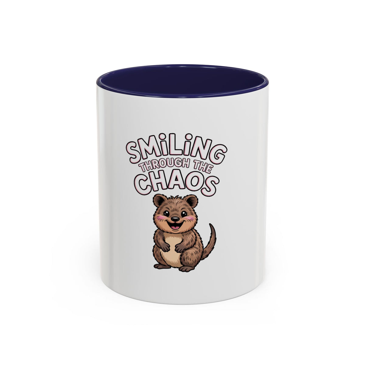 Smiling Through The Chaos Quokka Mug, Funny Cute Quokka Coffee Cup, Positive Vibes Mug, Chaotic Mom Life Gift, Cute Animal Lover Mug