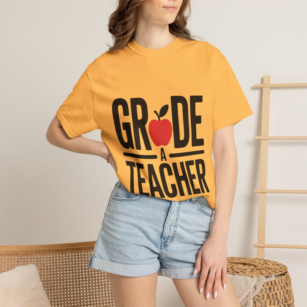 Grade A Teacher Shirt, Funny Apple Teacher T-Shirt, Cute Teacher Appreciation Gift, Back to School Tee for Teacher